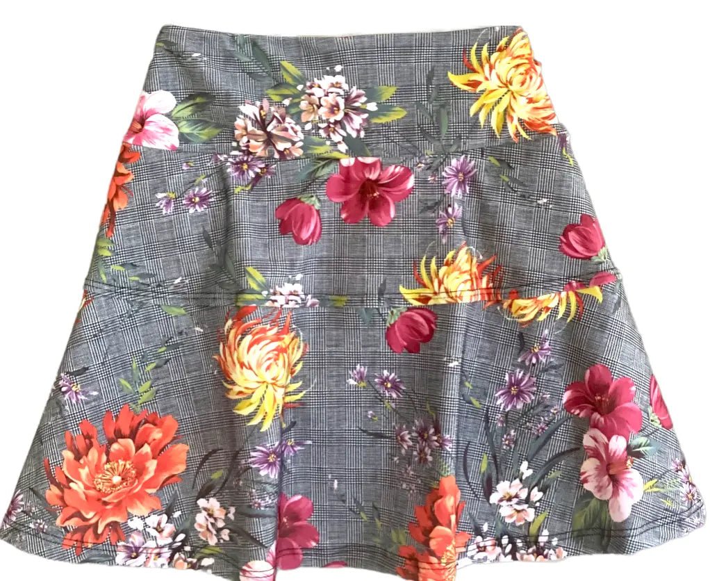 Nola Plaid Floral Tennis Skirt for Women - High Waisted Pleated Skirt for Tennis, Golf, Running & Casual Wear