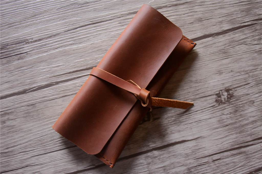Premium Embossed Leather Pencil Case - Stylish Pen Holder for School, Office & Travel Organization