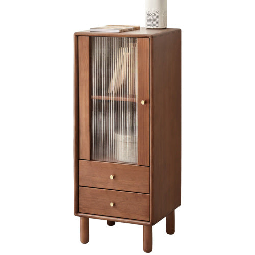 Solid Oak and Pine Wood Side Cabinet - Rustic Nightstand, Bedside Table, or Entryway Storage - Perfect for Bedroom, Living Room, or Hallway
