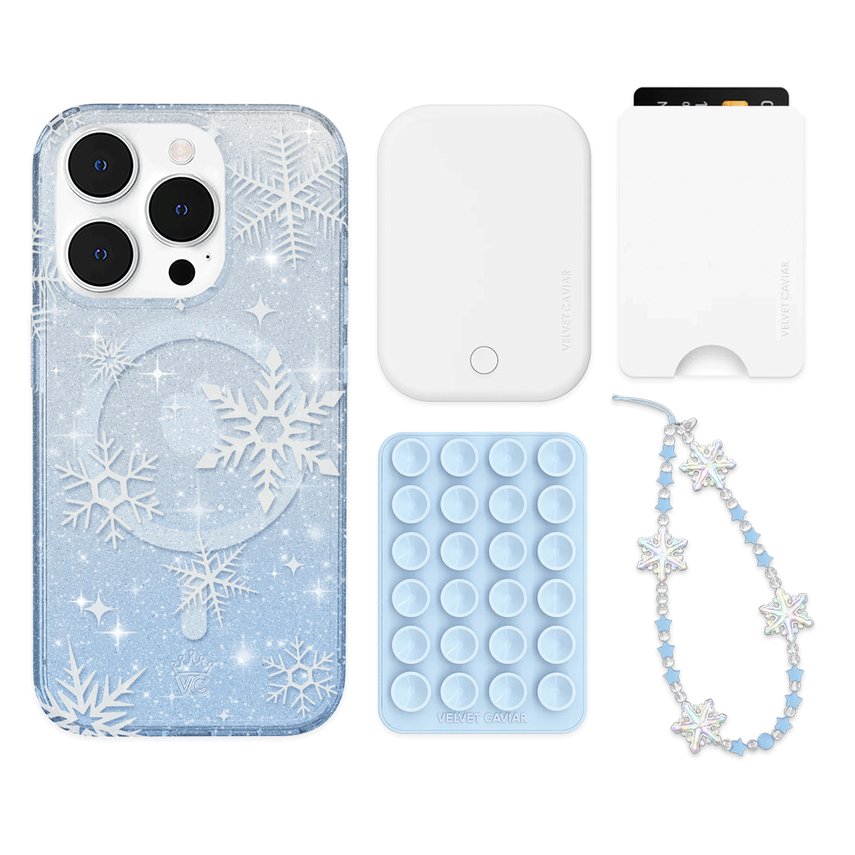 Snow Angel Glitter iPhone Case with Wallet - Stylish Protective Cover for iPhone 13/14/15 - Perfect for Everyday Use, Travel, and Gifts
