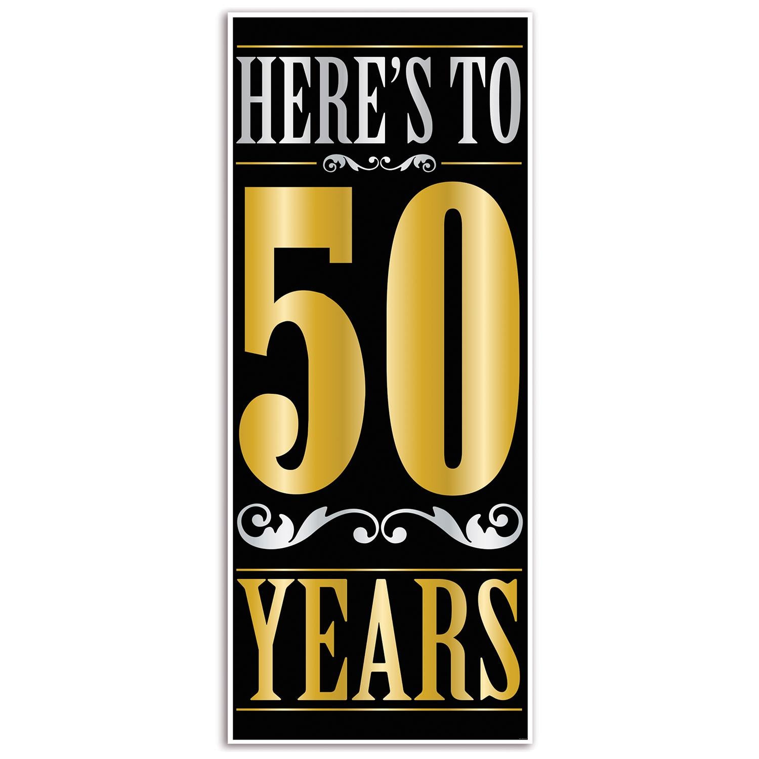 Beistle Here's To 50 Years Door Cover - 12 Pack for 50th Birthday Party Decorations | Perfect for Milestone Celebrations & Anniversary Decor