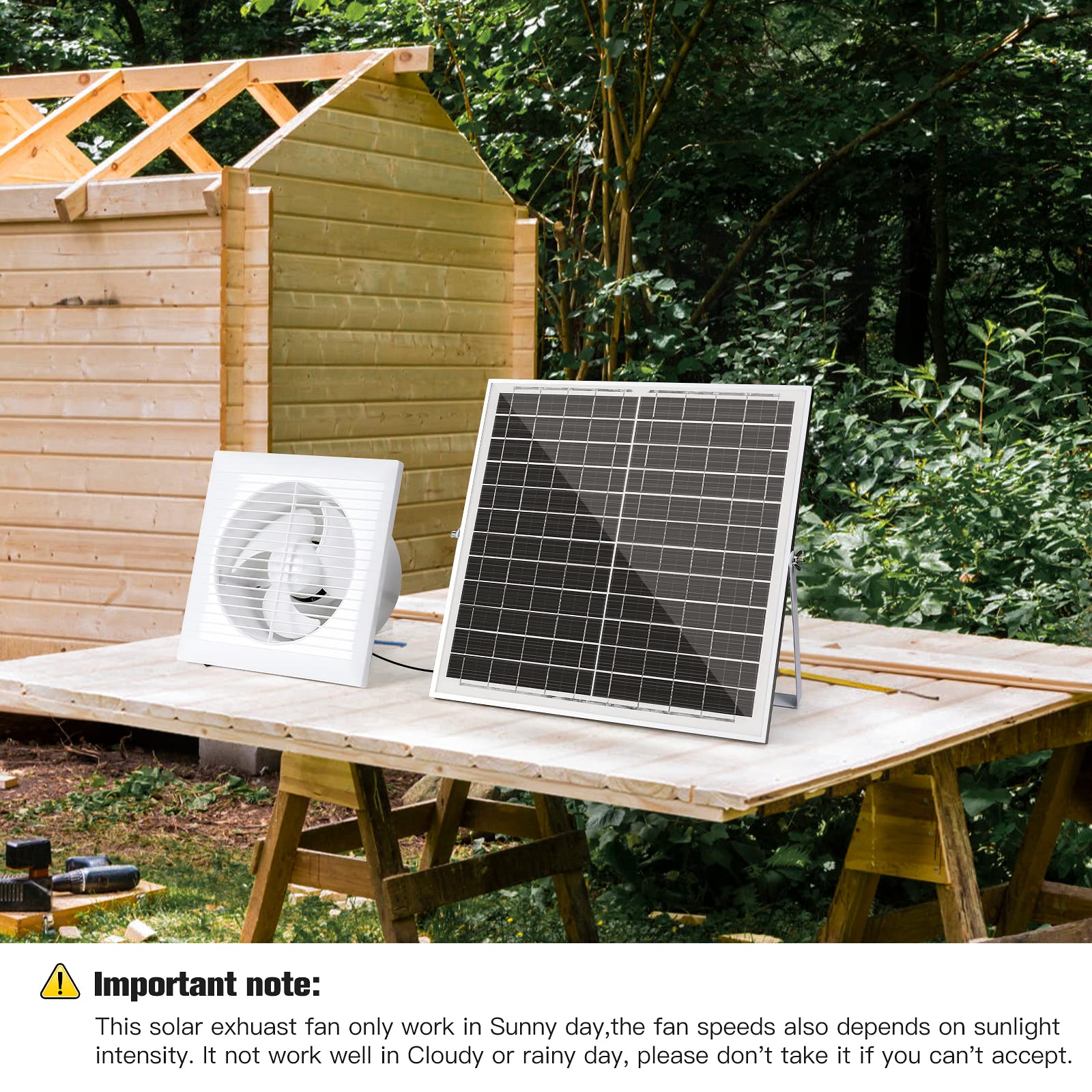 20W Solar Powered Exhaust Fan with 8