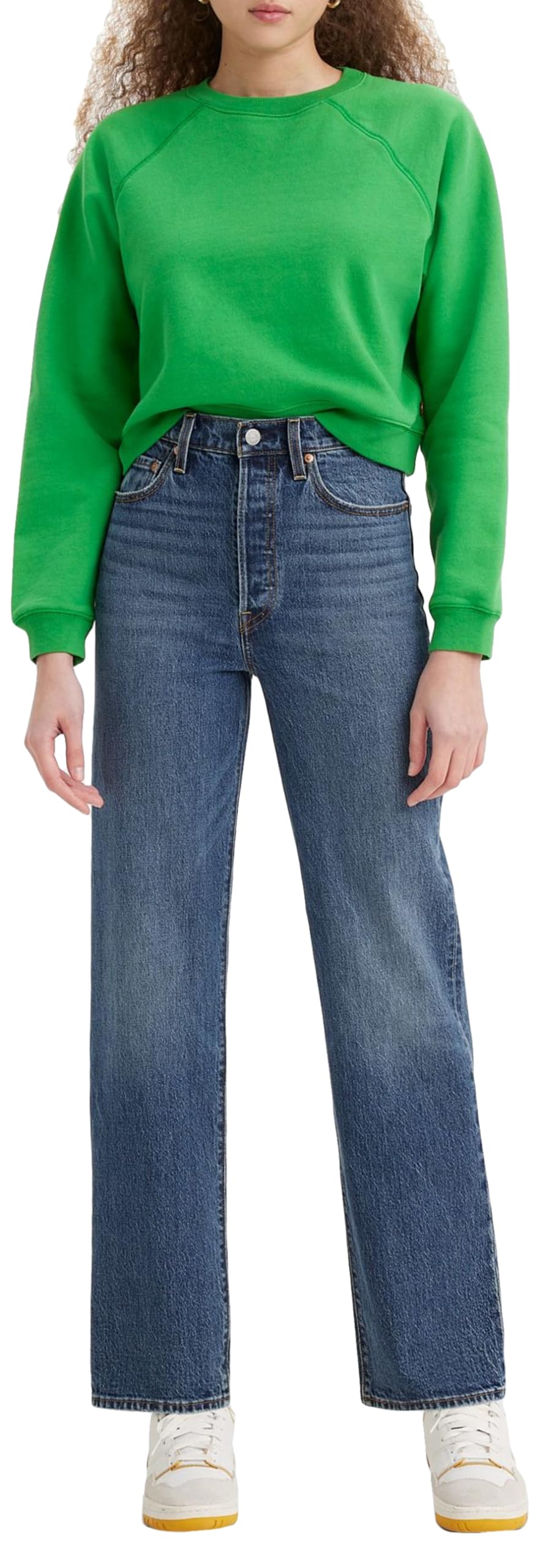 Levi's Women's Ribcage High Waist Straight Leg Full Length Jeans - Comfortable Stretch Denim Pants for Casual Wear & Everyday Outfits