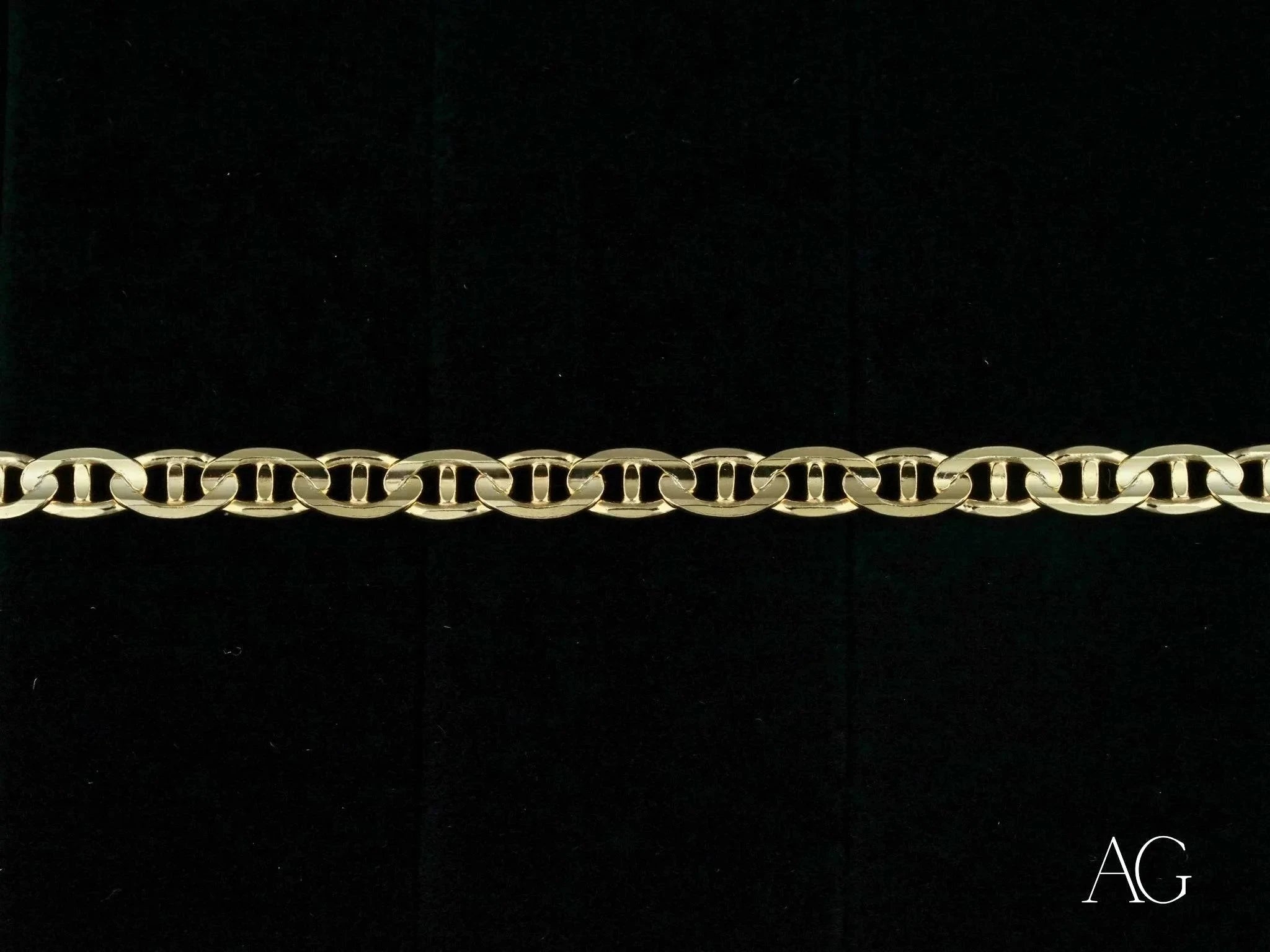 18K Solid Gold Navy Link Bracelet for Women - Elegant & Durable Jewelry Gift for Her - Perfect for Weddings, Anniversaries & Special Occasions
