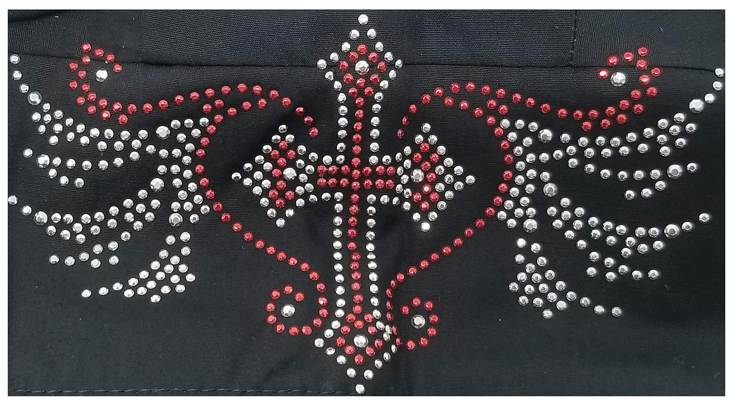 Christian Doo-Rag with Sweatband - Motorcycle Skull Cap for Bikers - Rhinestone Cross Angel Wings Design - Breathable & Comfortable for Riding, Sports & Outdoor Activities