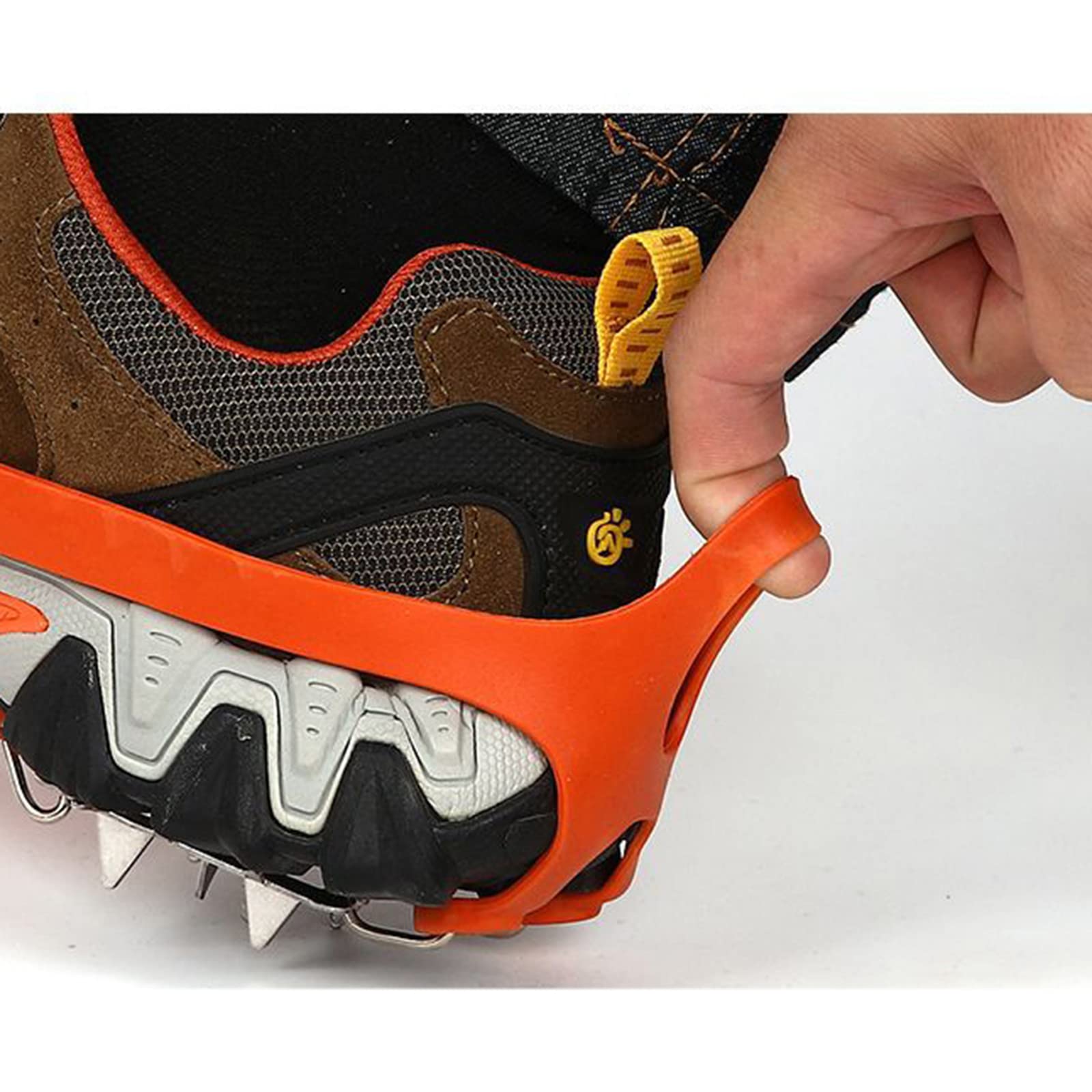 18 Teeth Steel Ice Gripper Spikes for Shoes - Anti Slip Crampons for Hiking, Climbing & Snow Walking - Durable Boot Cleats for Winter Safety & Traction