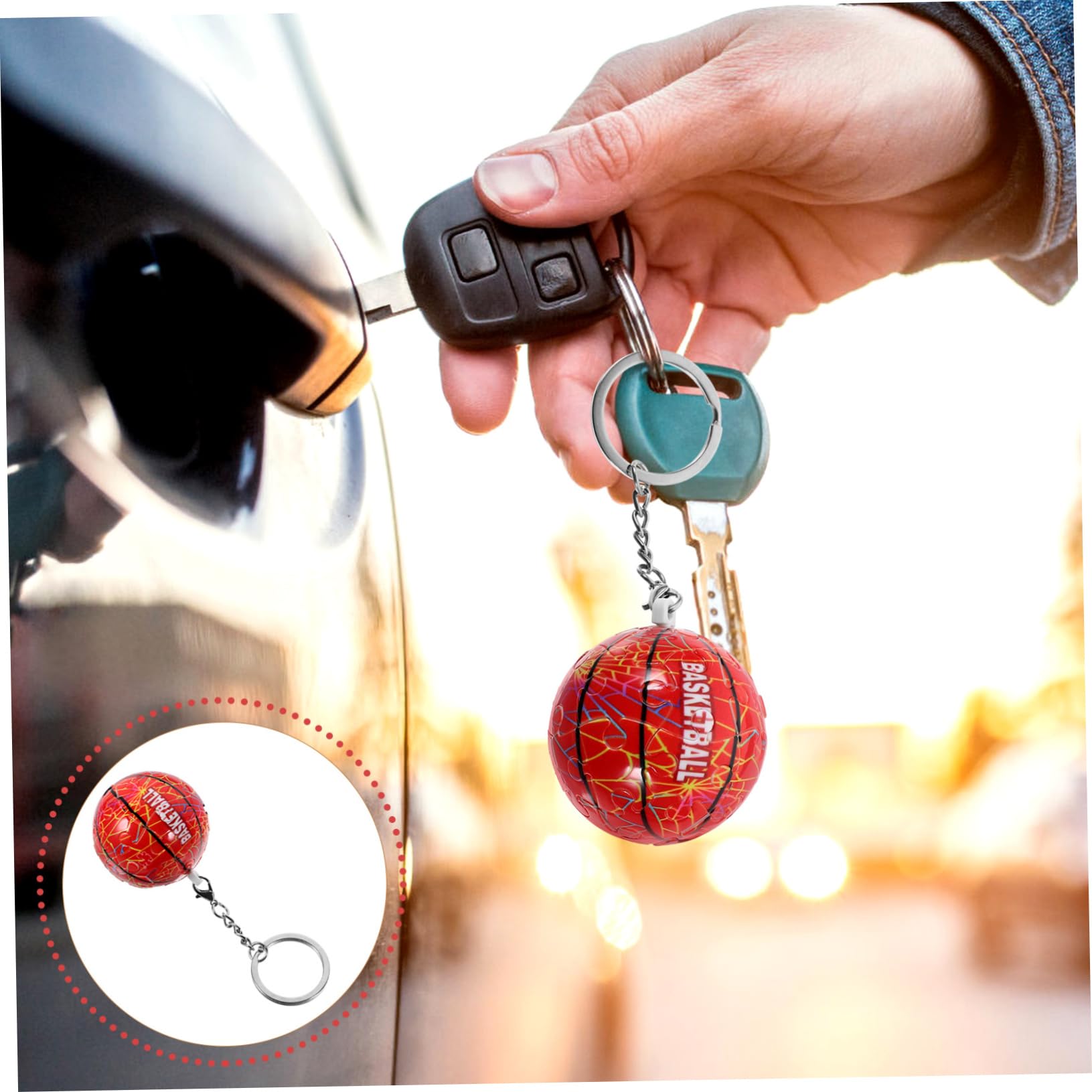 Basketball Keychain - Puzzle Pendant Keyring for Sports Fans