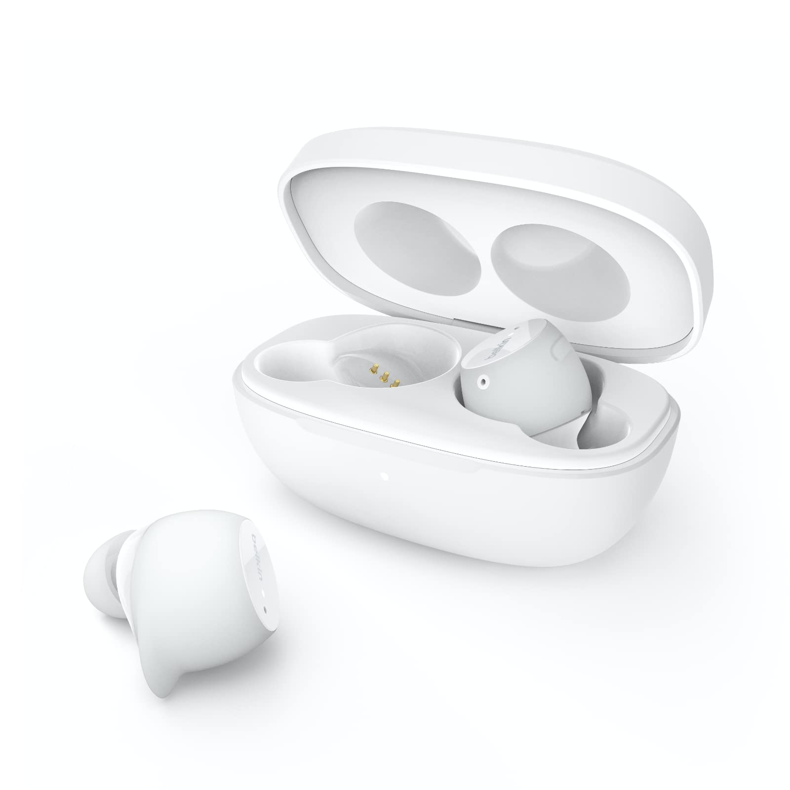 Belkin SoundForm Immerse True Wireless Earbuds with Hybrid ANC - Wireless Charging, IPX5 Waterproof, Apple Find My & Ping for iPhone, Galaxy, Pixel - Perfect for Workouts, Commuting & Travel (White)