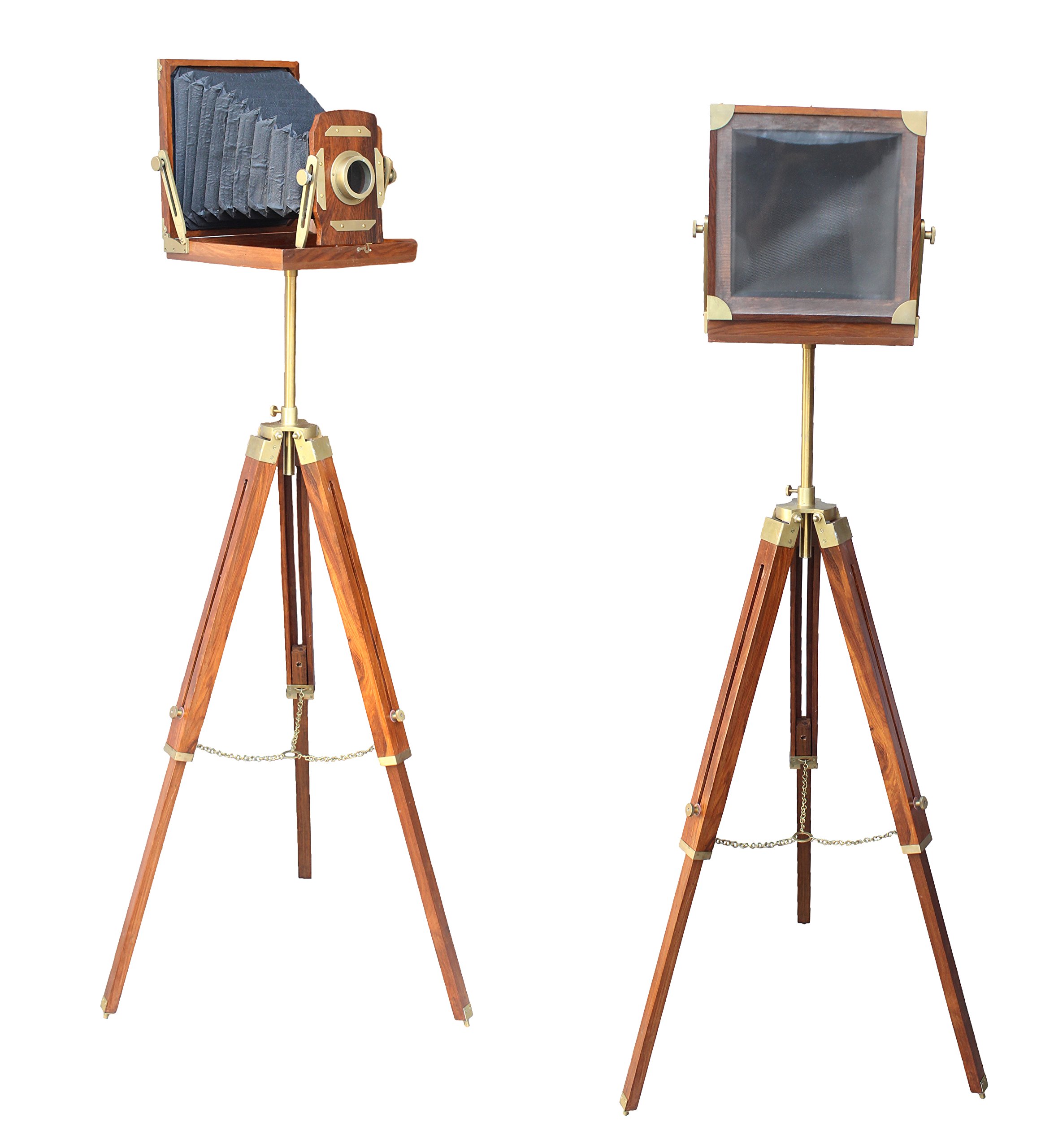 Vintage Wooden Tripod for Retro Cameras - Handmade Classic Royal Brown Tripod 12