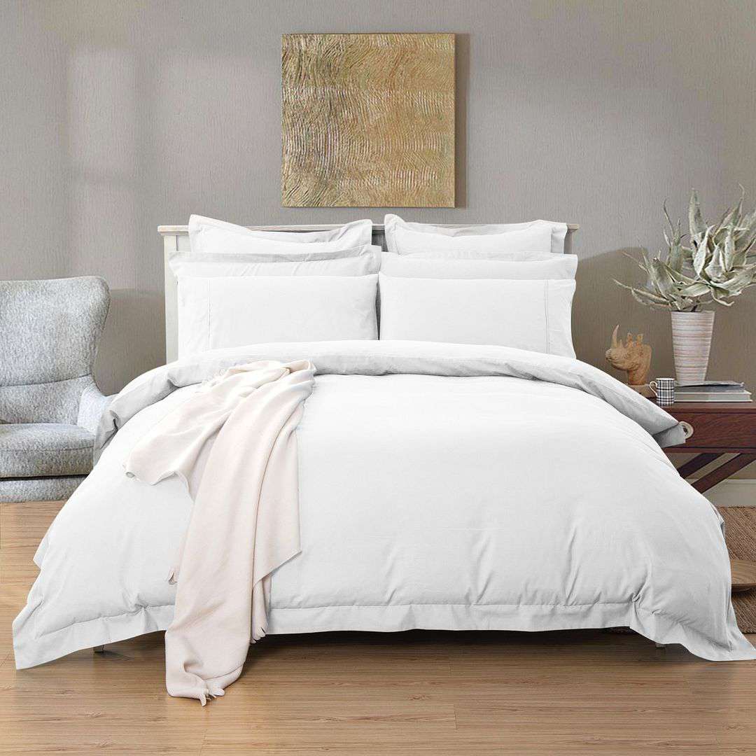 1000 Thread Count King Single Size White Duvet Cover Set - Luxury Soft Bedding for Hotel & Home Use - Perfect for Master Bedroom, Guest Room & Airbnb
