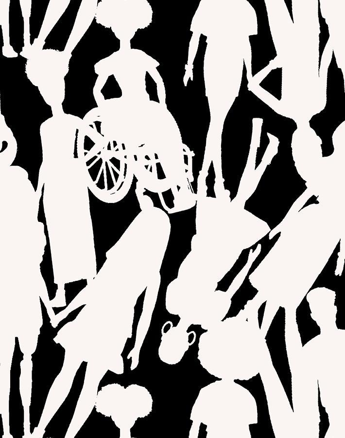Barbie™ Fashionistas™ Silhouettes Wallpaper - Black & Cream Design for Girls' Bedroom, Playroom & Nursery Decor