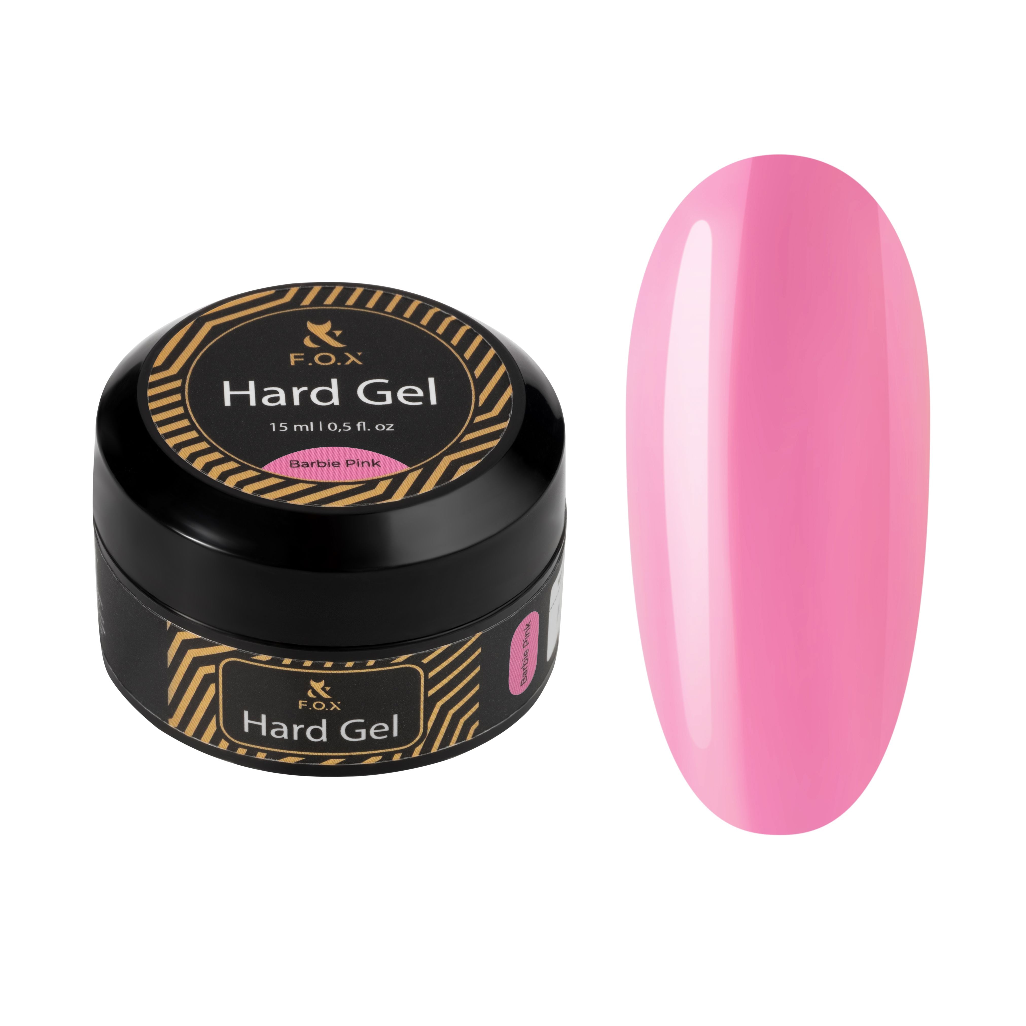 F.O.X Hard Gel Nail Polish - Barbie Pink (15ml) | Long-Lasting & High Gloss Finish for Professional & DIY Manicures | Perfect for Nail Salons, Home Use, Parties & Special Occasions