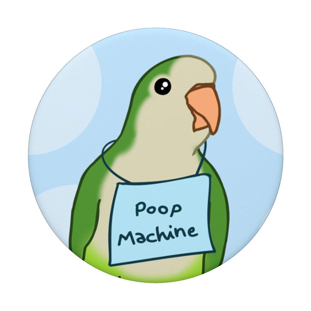 Funny Green Quaker Parrot PopSocket - Phone Grip & Stand for iPhone, Samsung & Tablets | Perfect Gift for Bird Lovers & Parakeet Owners | Use for Selfies, Video Calls & Secure Phone Handling