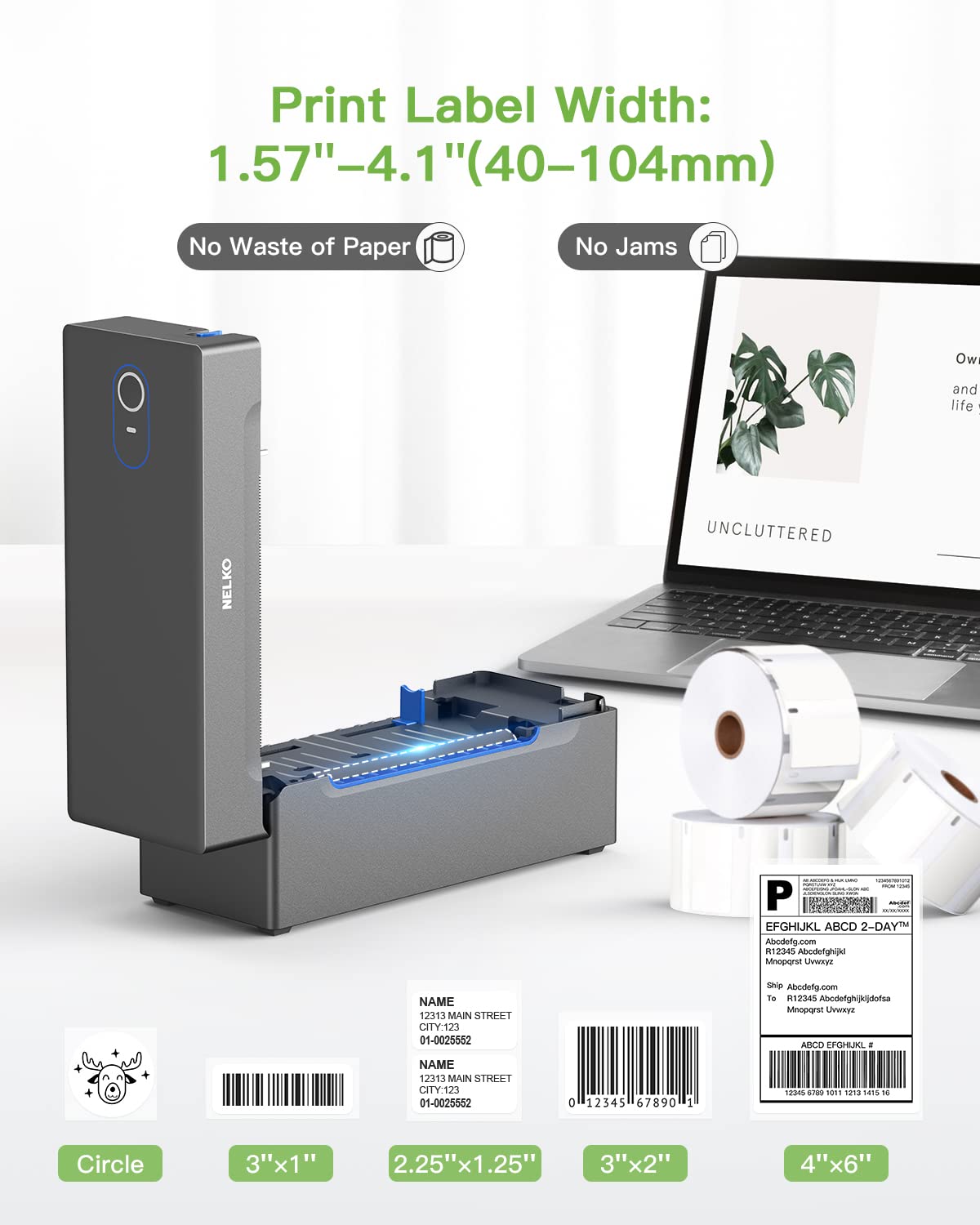 Nelko Label Printer - High-Quality Thermal Label Maker for Shipping, Packaging & Barcodes | Perfect for Ecommerce, Warehouses & Small Businesses