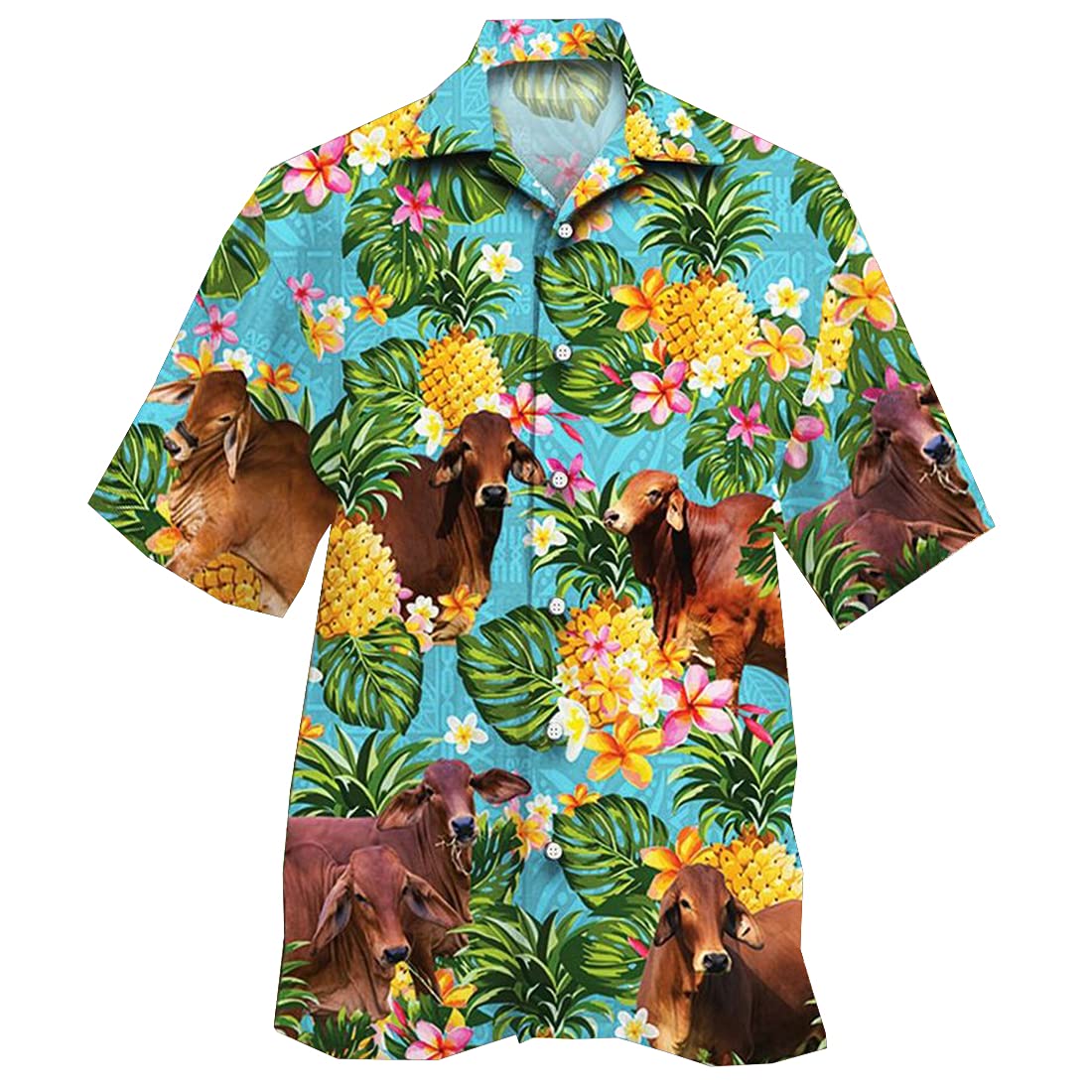Cow Print Hawaiian Shirts for Men & Women - Short Sleeve Button Down Shirt with Cattle Design | Perfect for Beach Vacations, Luau Parties & Summer Outfits