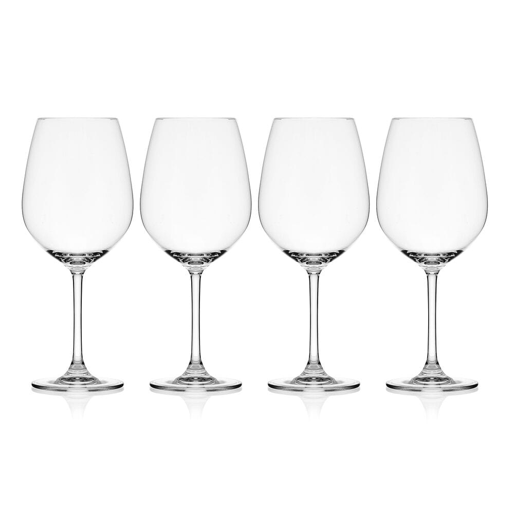 Premium Lana Set of 4 Crystal Red Wine Glasses - Elegant Bordeaux Glassware for Fine Dining, Wine Tasting & Home Entertaining