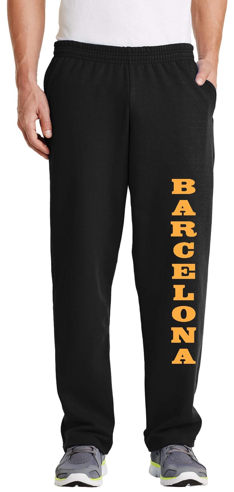 STUFF WITH ATTITUDE Barcelona Open Bottom Black Sweatpants for Women - Comfortable Lounge Pants for Yoga, Gym, and Casual Wear