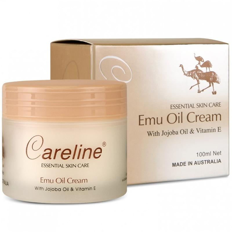 Careline Emu Oil Cream with Jojoba Oil & Vitamin E - Deep Moisturizing & Anti-Aging Face & Body Cream for Dry Skin - Perfect for Night Care & Daily Hydration