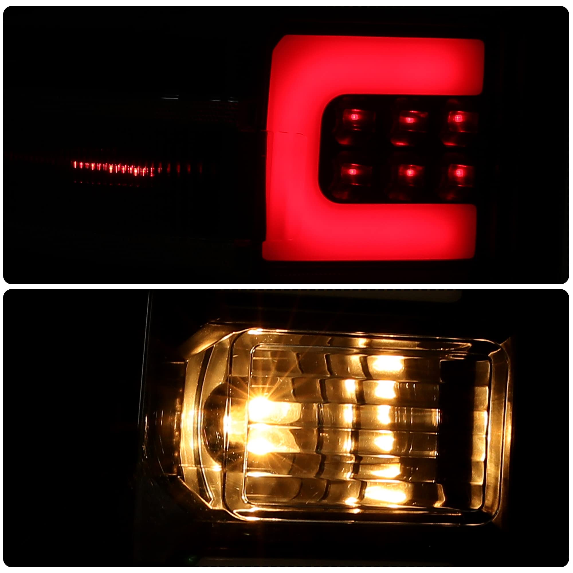 KUAFU LED Tail Light Lamps for 2015-2018 GMC Sierra 3500HD Dually - Replacement Brake Running Lights with Turn Signals & Harness | Enhanced Visibility & Safety for Night Driving & Towing