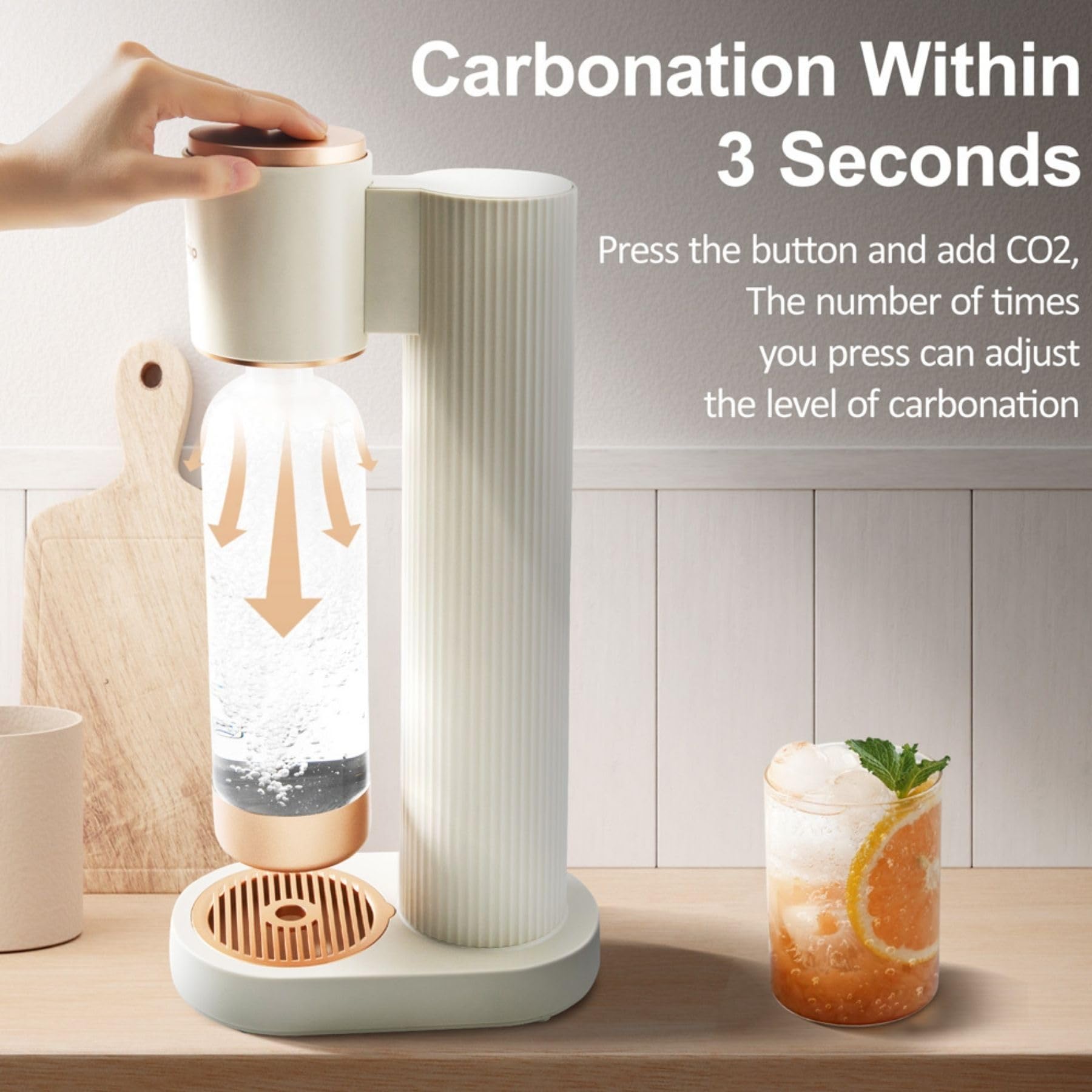 GreatWhip Sparkling Water Maker Soda Machine - 1L BPA-Free Carbonating Bottle, Compatible with 60L CO2 Exchange Carbonators (Not Included) - Black | Make Homemade Soda & Sparkling Water for Parties, Office, or Healthy Hydration at Home