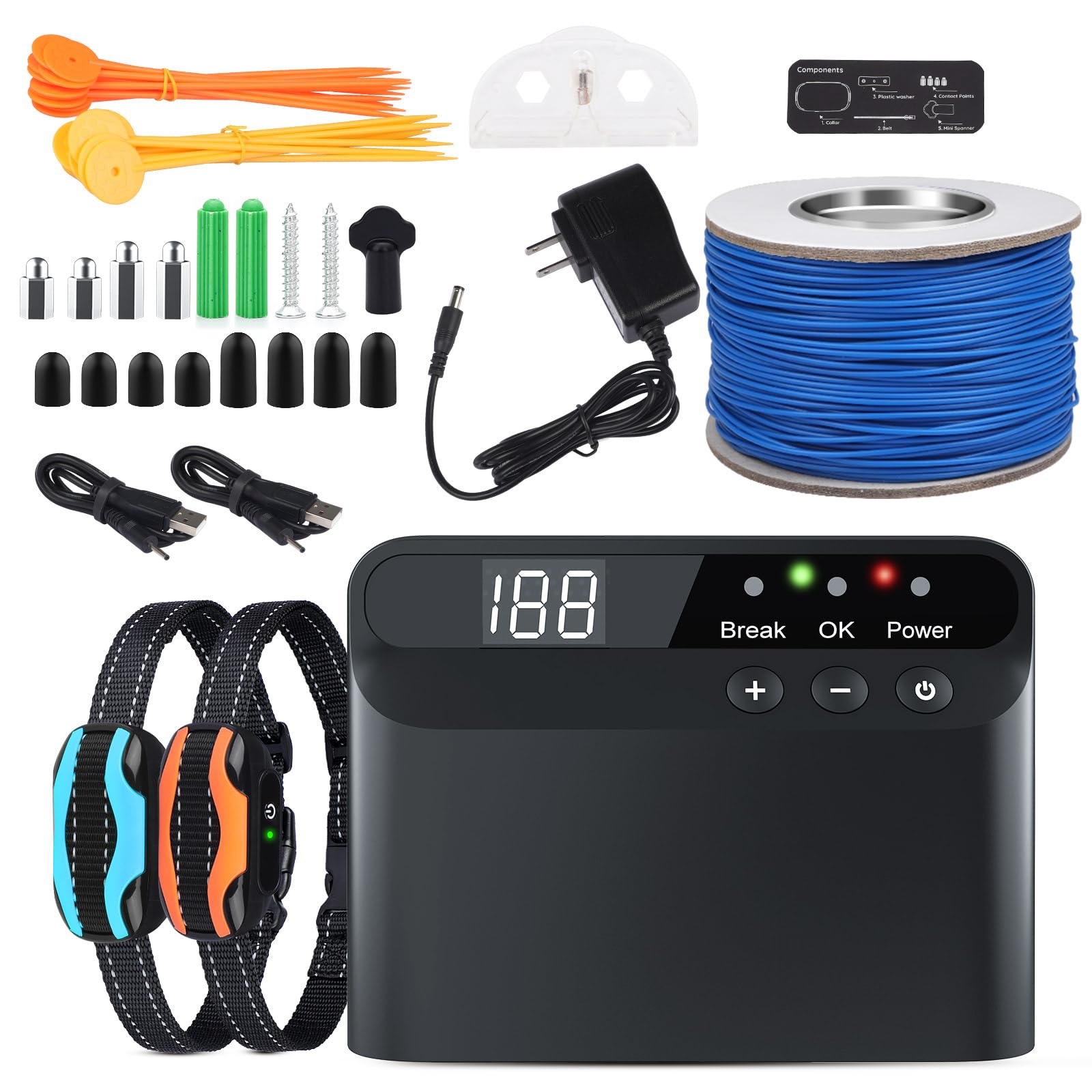 **PcEoTllar Rechargeable Electric Dog Fence – Upgraded Pet Containment System with 2 Waterproof Collar Receivers, 656Ft Boundary for Underground & Above Ground Use – Perfect for Backyards, Farms & Large Outdoor Areas**