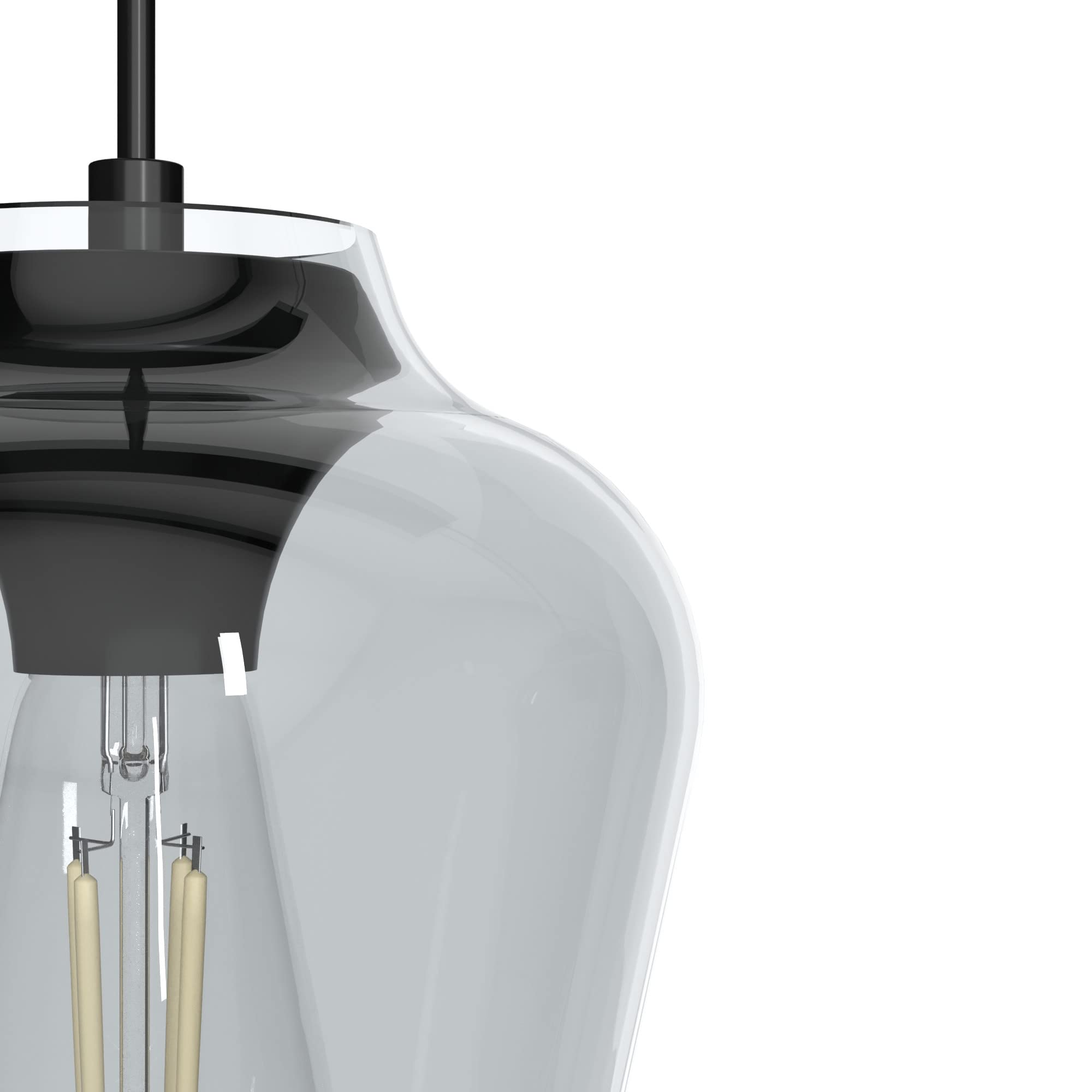 Hunter Fan Company 19724 Vidria Modern Pendant Light Fixture - Matte Black Finish for Kitchen Island, Dining Room & Bedroom Lighting