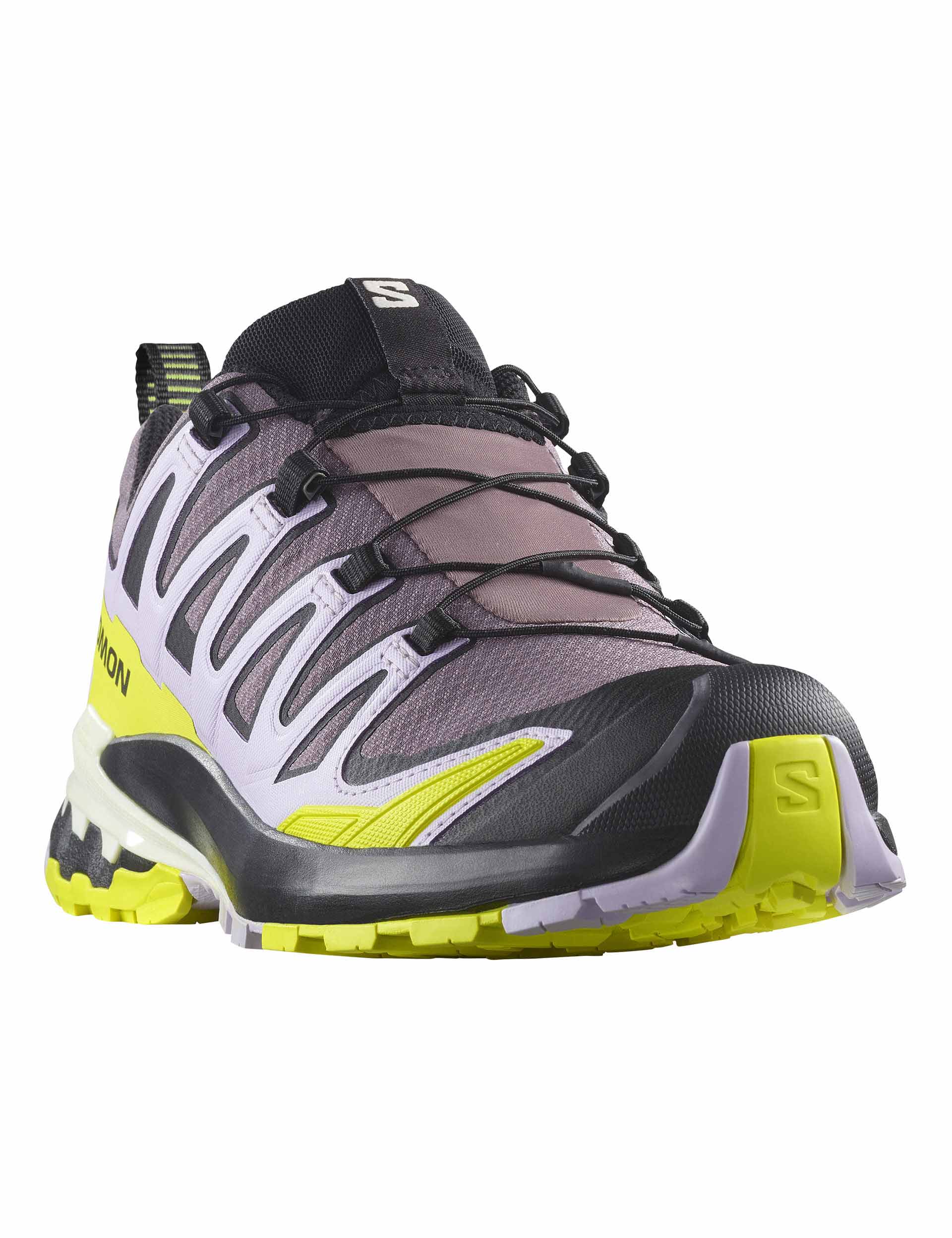 XA Pro 3D V9 Gore-Tex Trail Running Shoes - Moonscape/Orchid Petal/Sulphur Spring Color | Waterproof Hiking & Outdoor Adventure Footwear