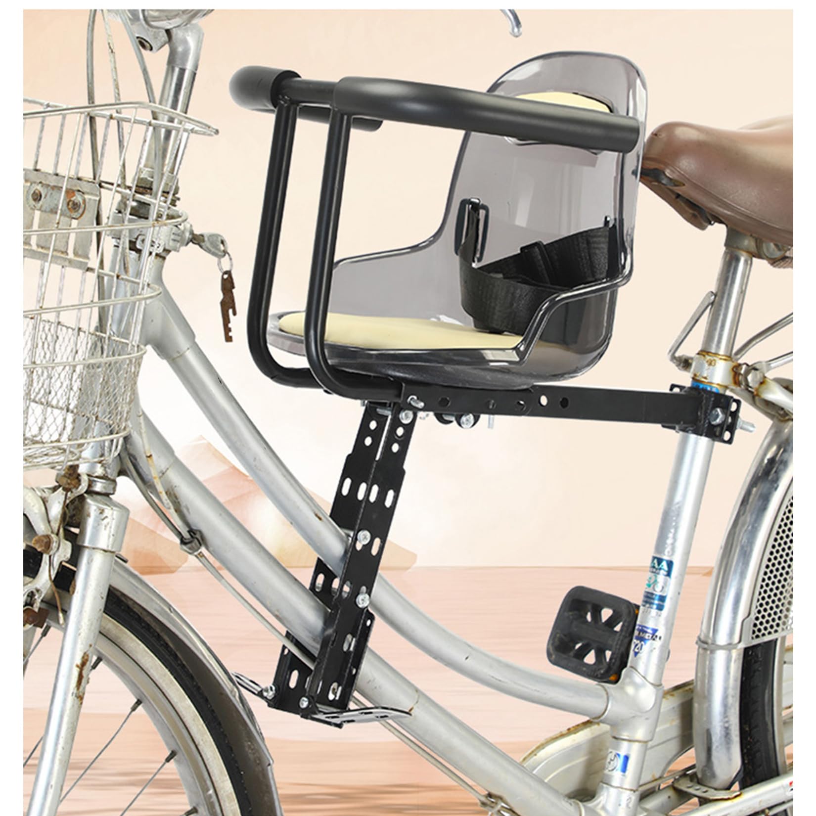 **Wkantlaes Front Mounted Toddler Bike Seat for Adults - Adjustable & Safe Child Bike Carrier for Kids Ages 1-7 - Compatible with Mountain Bikes & City Bikes - Perfect for Family Rides & Outdoor Adventures**