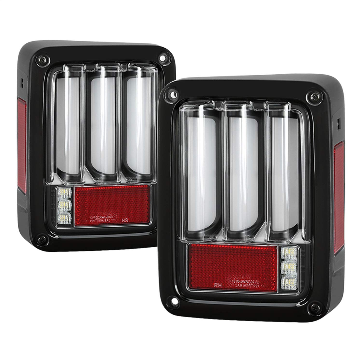 Spyder 5084774 LED Tail Lights for Jeep Wrangler JK & JKU (2007-2018) - Black Sequential Turn Signal Light Bar | Off-Road & Night Driving Safety Upgrade