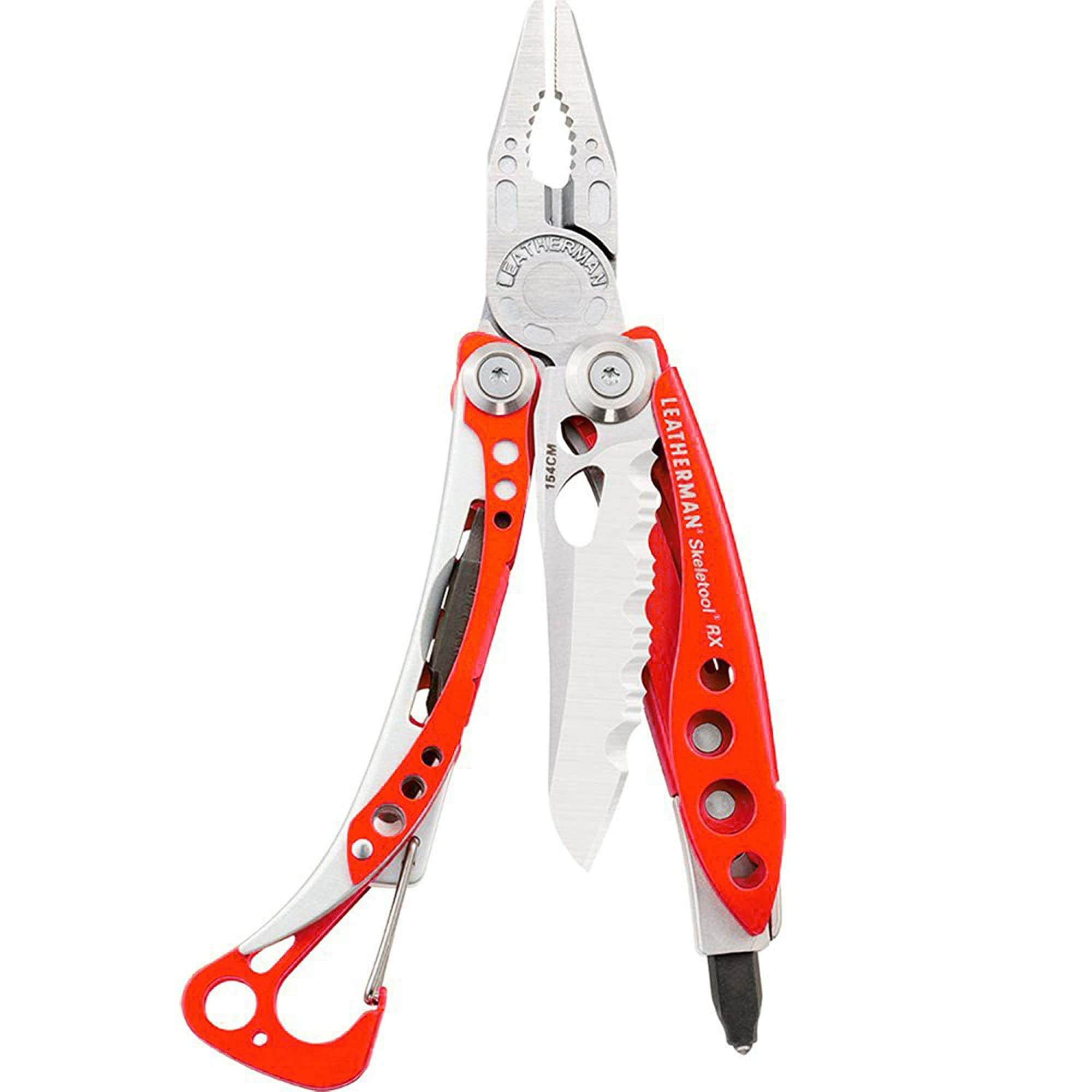 **LEATHERMAN Skeletool RX Multitool with Serrated Knife & Glass Breaker - Compact & Lightweight for Outdoor, Camping, Hiking & Emergency Use (Red)**