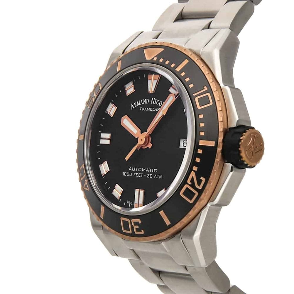 ARMAND NICOLET A480ASN NS MA4480AA Men's Luxury Automatic Watch with Black Silicone Strap - Perfect for Business, Formal Occasions & Everyday Wear