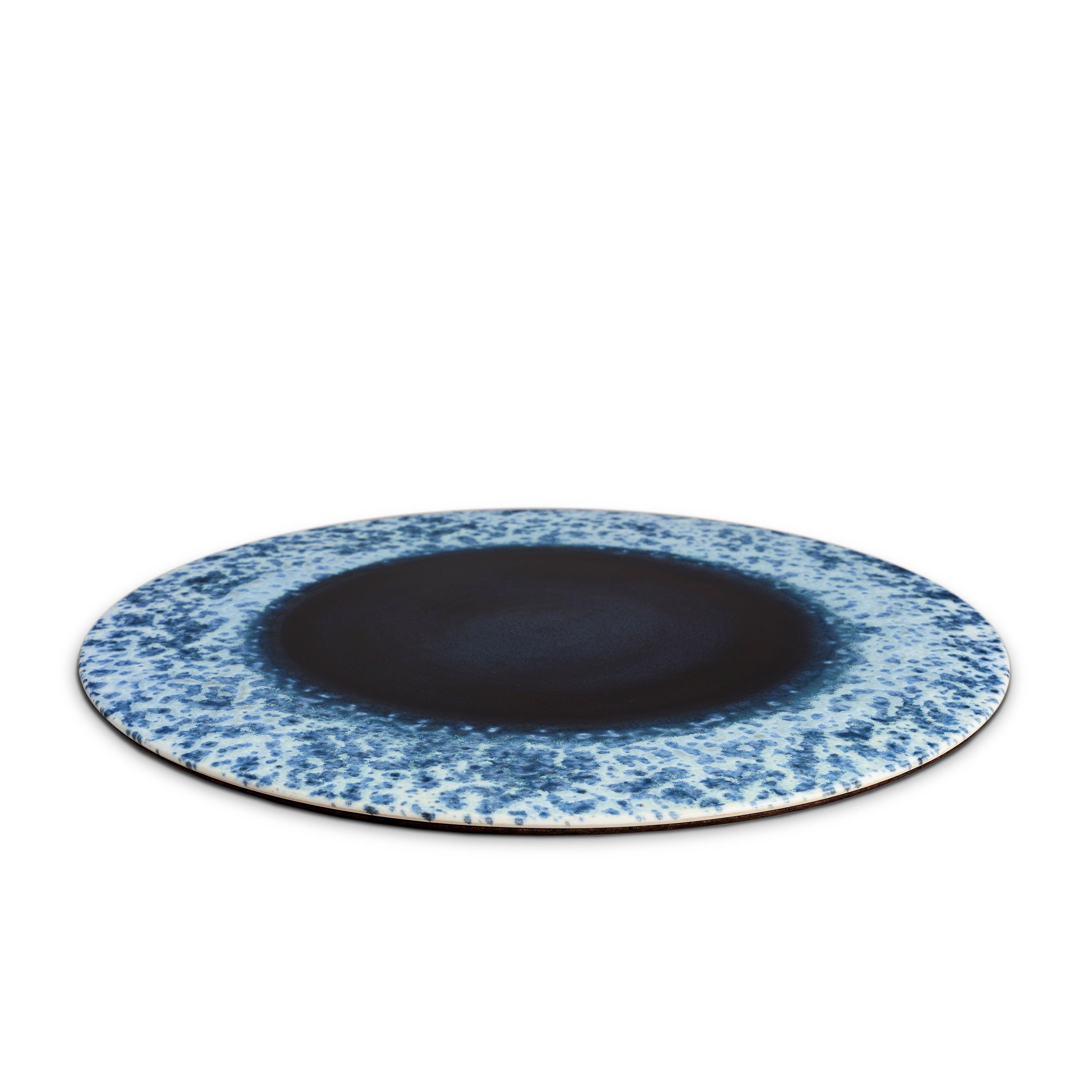 Handmade Terra Cotta Platter & Charger Plate - Natural Indigo Blue - Perfect for Farmhouse Dining, Charcuterie Boards & Boho Table Decor