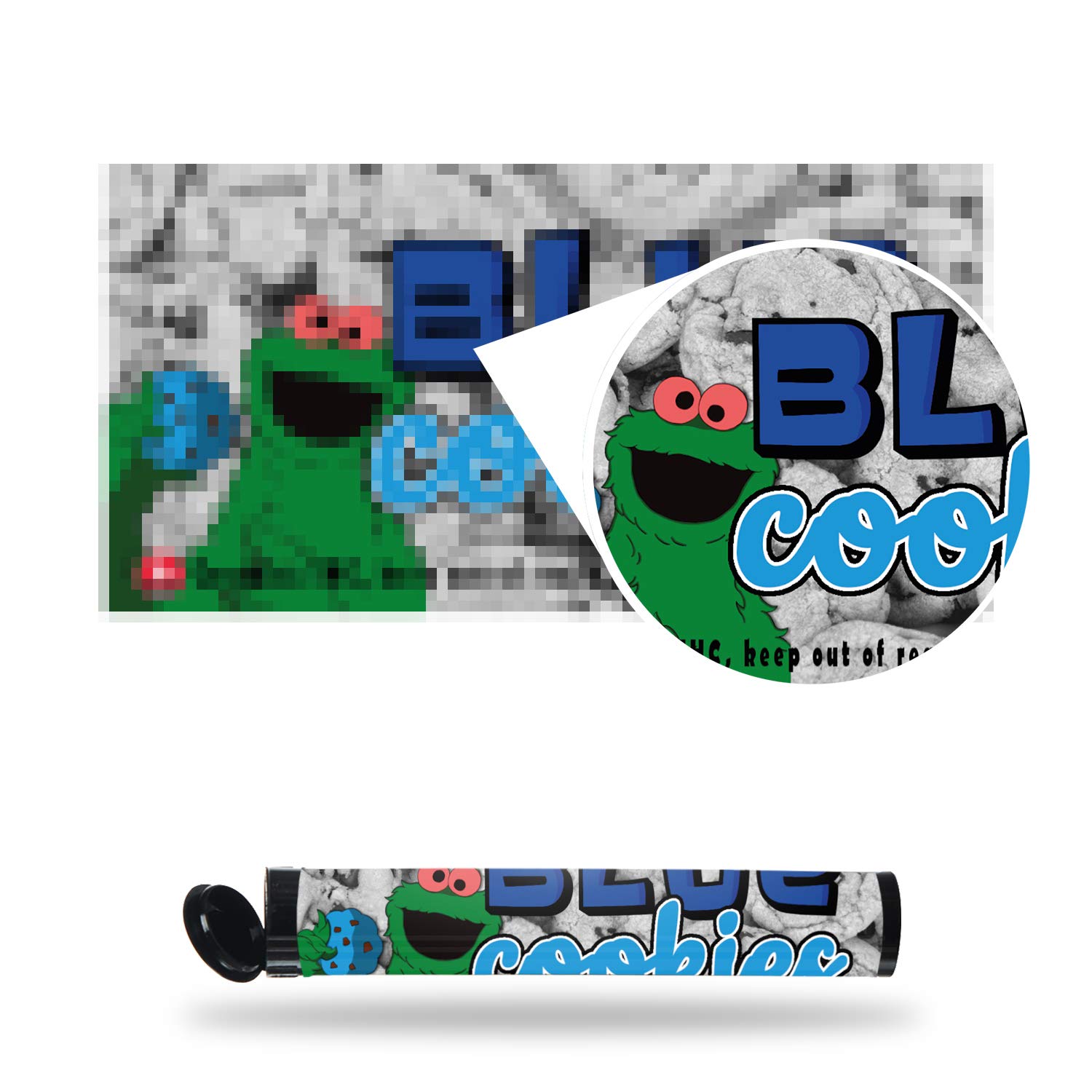 Premium Blue Cookies Pre-Roll Labels - California-Inspired Cannabis Packaging - 100 Customizable Pre-Roll Tube Stickers for Dispensaries & Home Growers - Perfect for Branding & Organizing Your Weed Products