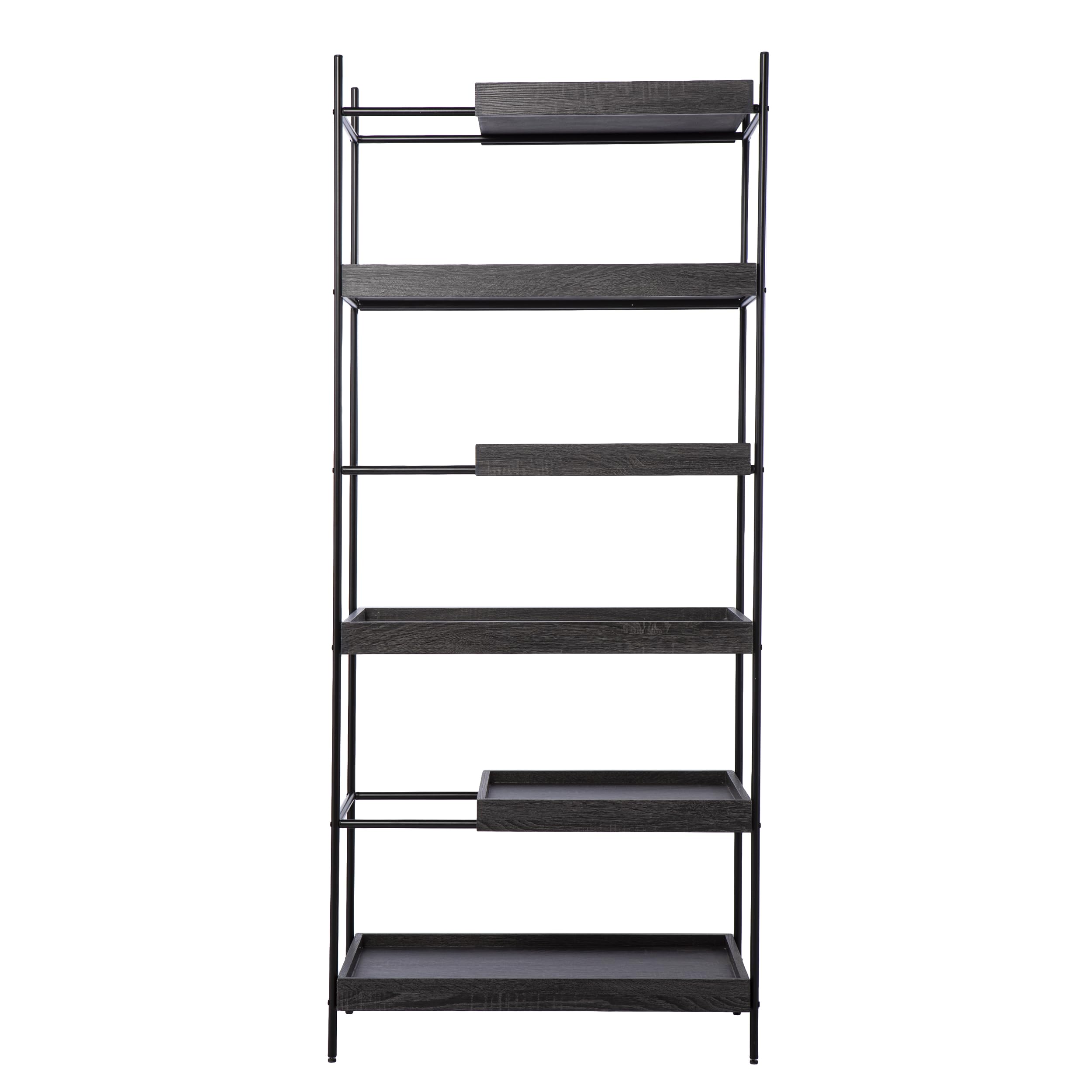 SEI Furniture Wall Mounted Sliding Shelf Bookcase - Black, Modern Storage Solution for Living Room, Bedroom, or Office Organization