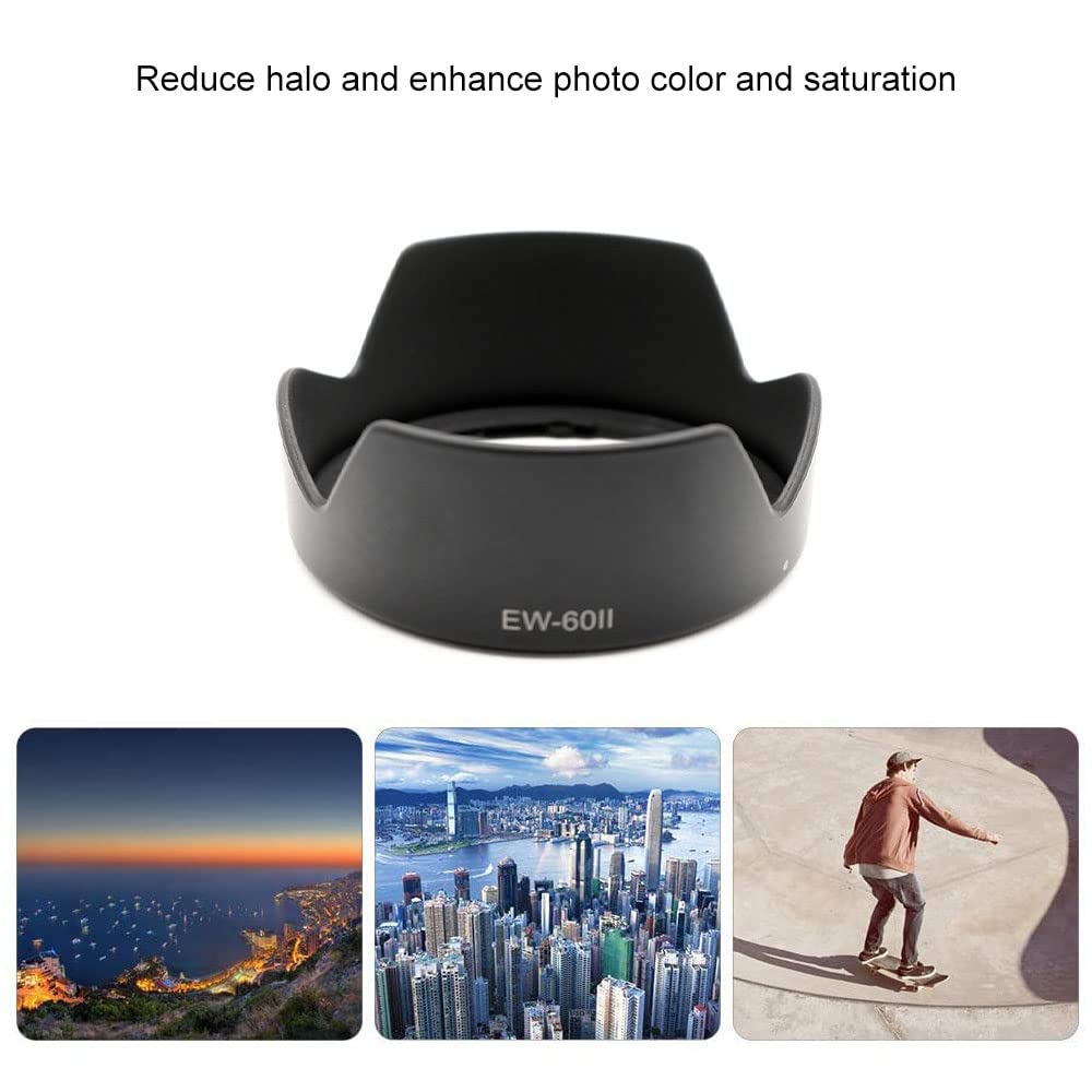 Canon EF 24mm f/2.8 Lens Bayonet Hood EW-60 II - Compatible with Canon 24mm Prime Lens - Perfect for Outdoor Photography & Travel Shots