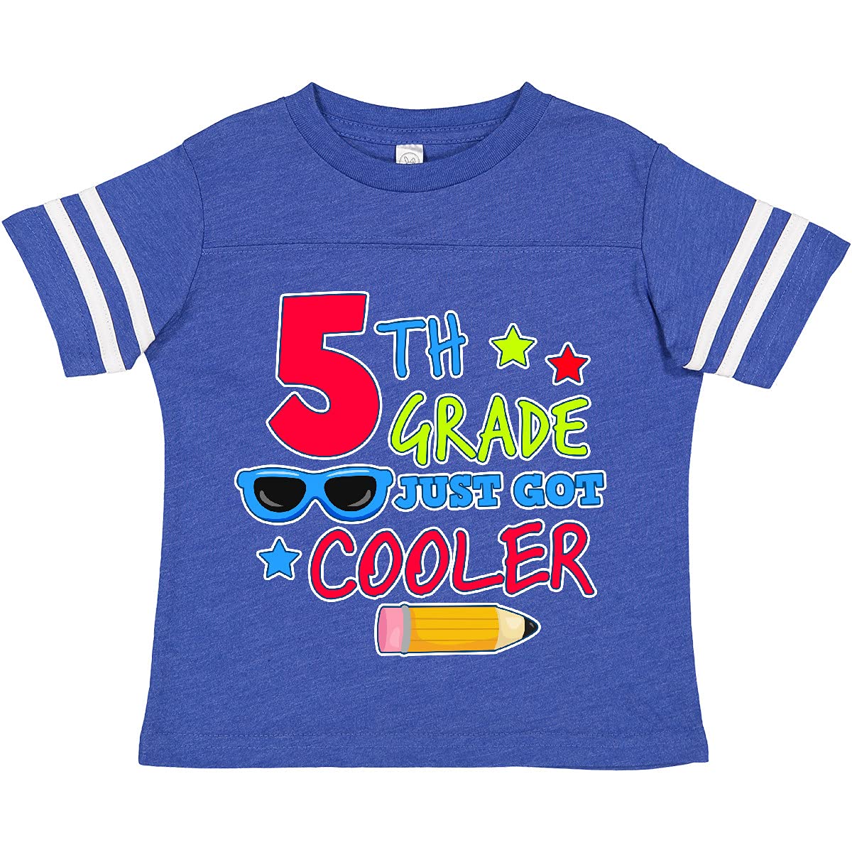 Inktastic 5th Grade Just Got Cooler with Pencil & Sunglasses Graphic Toddler T-Shirt - Fun Back to School Outfit for Kids