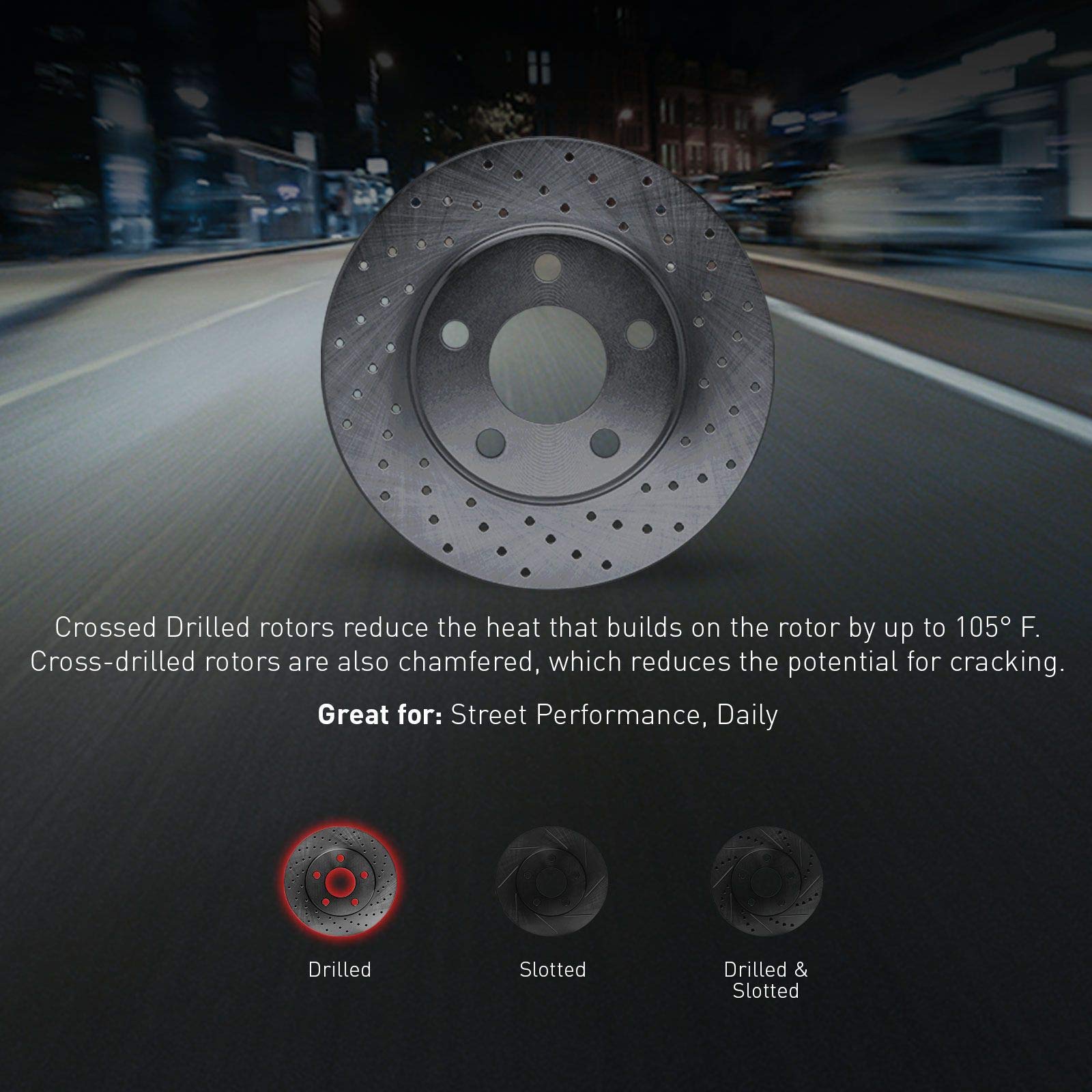 R1 Concepts Premium Front Brake Kit - Ceramic Brake Pads & Rotors for 2011-2014 Mazda 2 | High-Performance Braking System | Perfect for City Commuting & Daily Driving