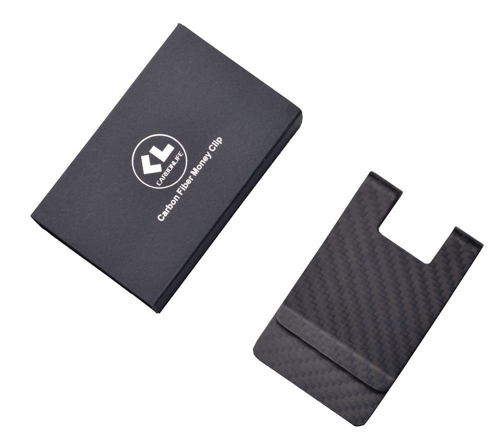 Premium Carbon Fiber Money Clip Wallet with RFID Protection - Slim Business Card & Credit Card Holder for Men (X-Large 3.5