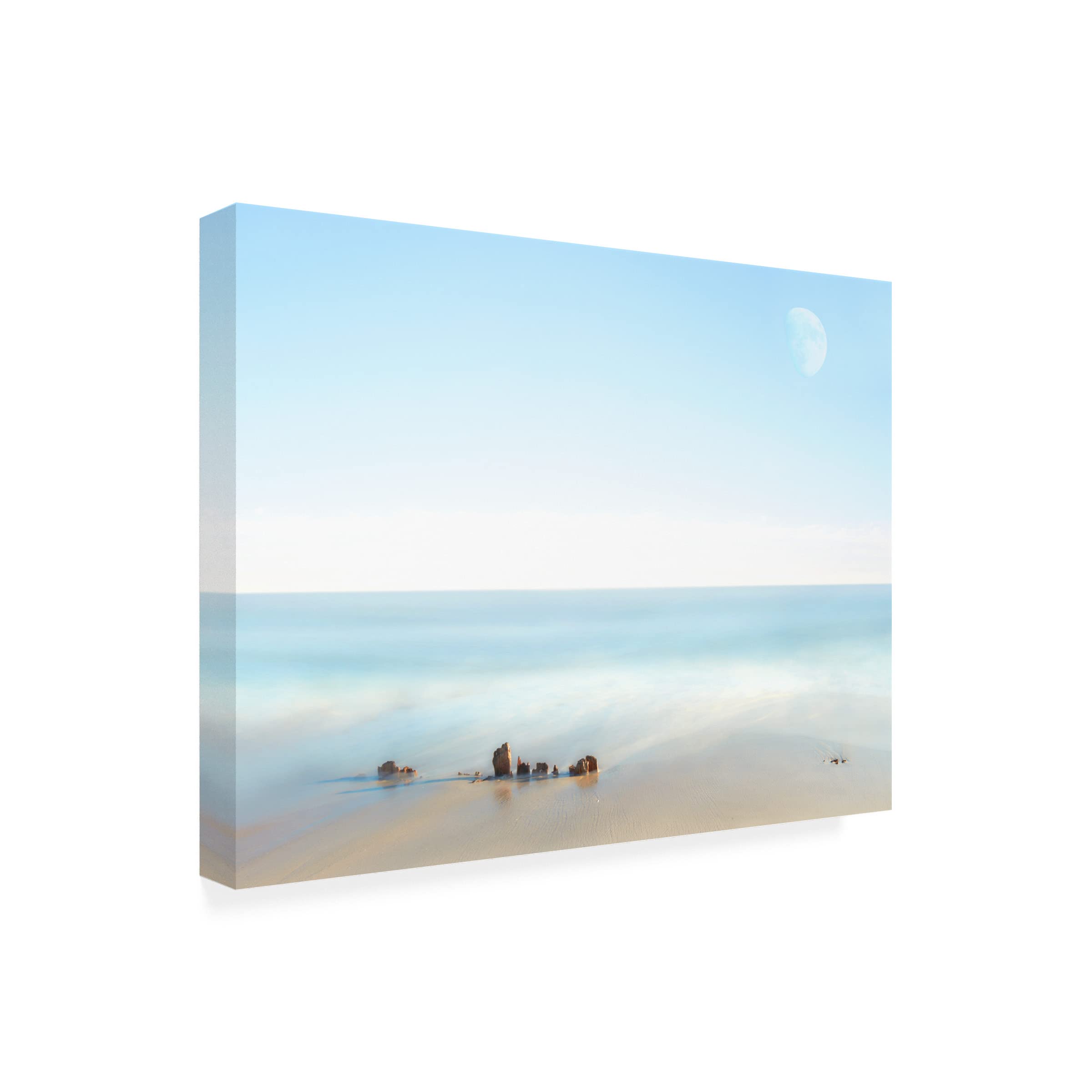 James McLoughlin Beachscape Photo V Canvas Wall Art - Coastal Landscape Painting for Living Room, Bedroom & Office Decor - Premium Trademark Fine Art Print
