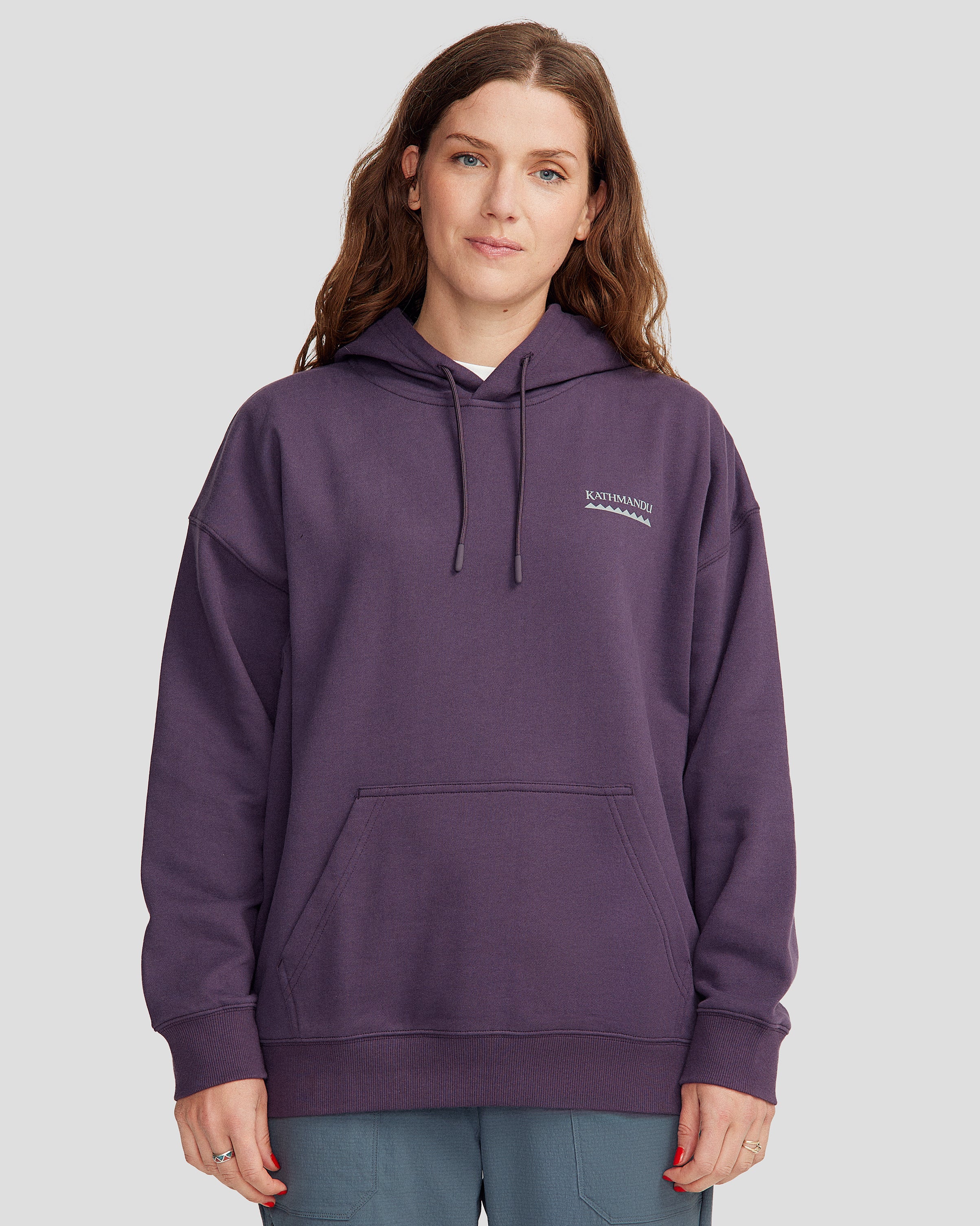 Heritage Logo Women's Slouchy Brushed Fleece Hoodie - Cozy Pullover Sweatshirt for Casual Wear & Lounge Outfits