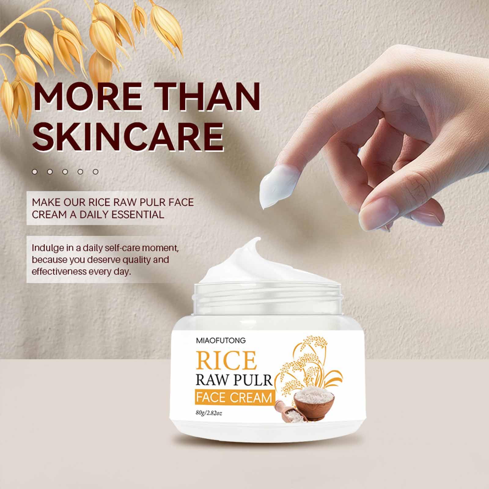 Fermented Rice Embryo Extract Face Moisturizer Cream - Rice Bran Essence Serum for Deep Hydration & Skin Barrier Repair | Lightweight, Nourishing Facial Cream 80ml | Perfect for Dry Skin & Nighttime Skincare Routine