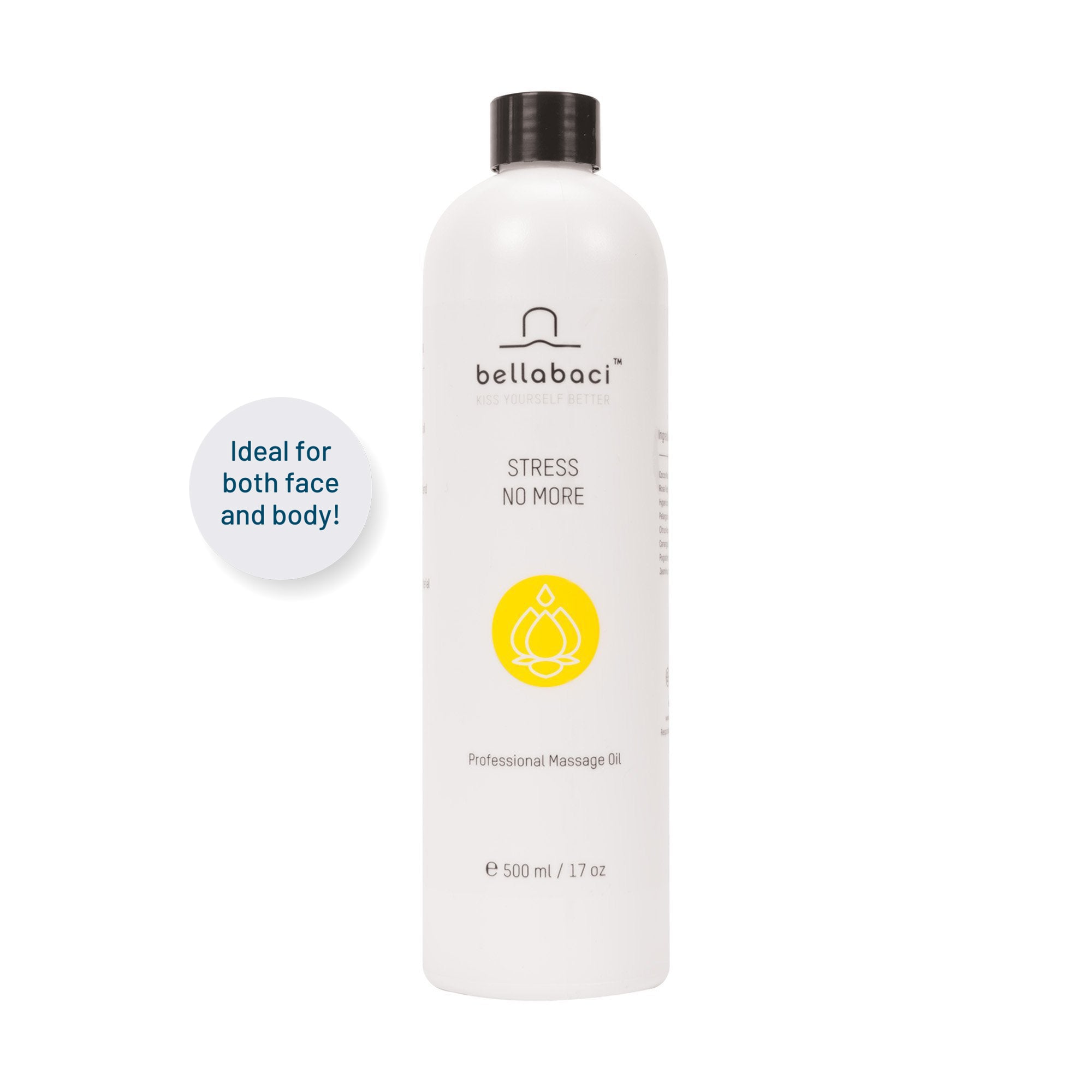 Bellabaci Stress No More Professional Wellness Oil - 17 fl oz for Relaxation & Massage - Perfect for Aromatherapy, Spa, and Home Use