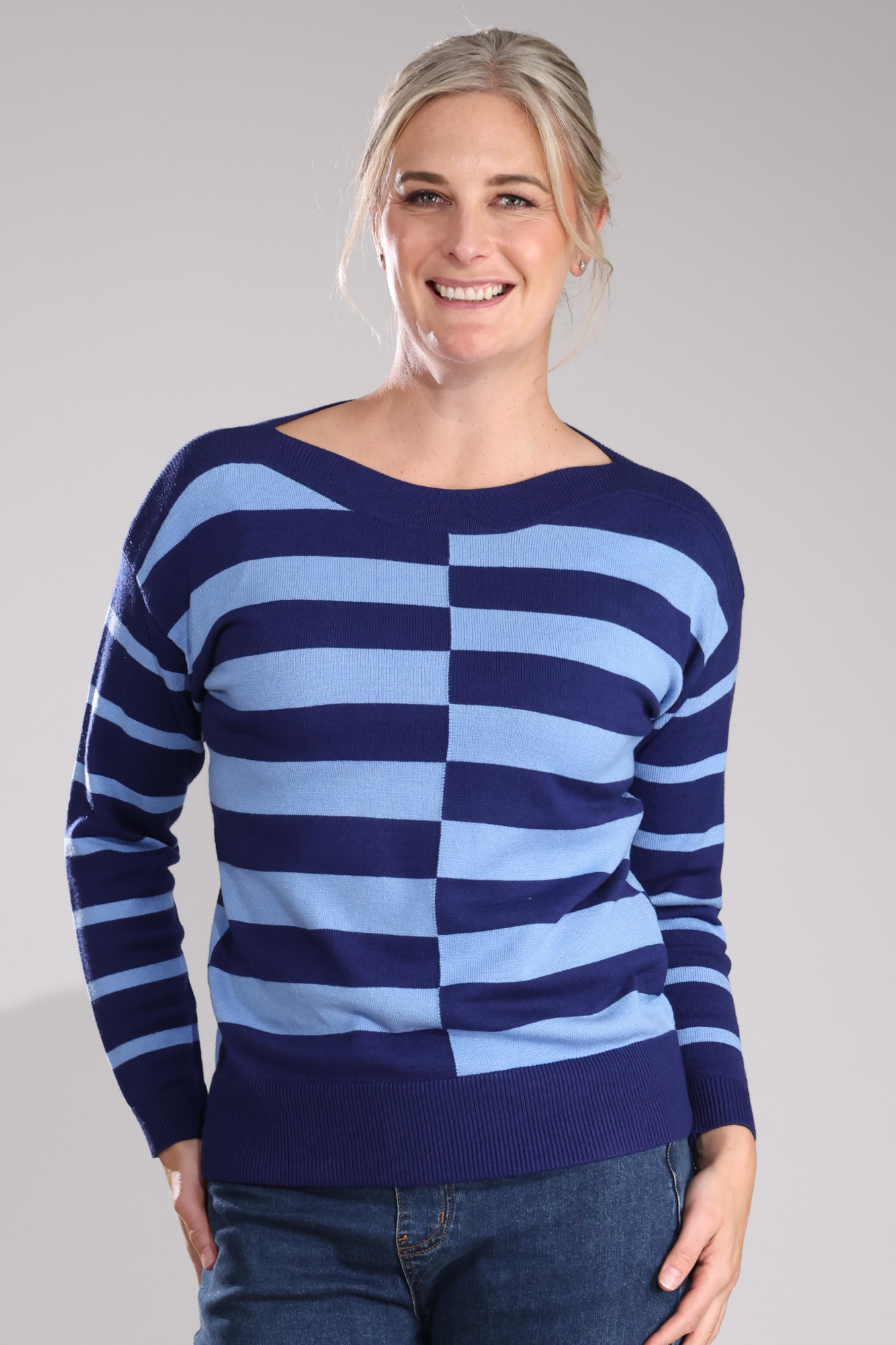 French Navy & Deep Sky Jumper Knitwear for Women | Soft & Cozy Sweater | Perfect for Casual Wear, Office & Winter Outfits