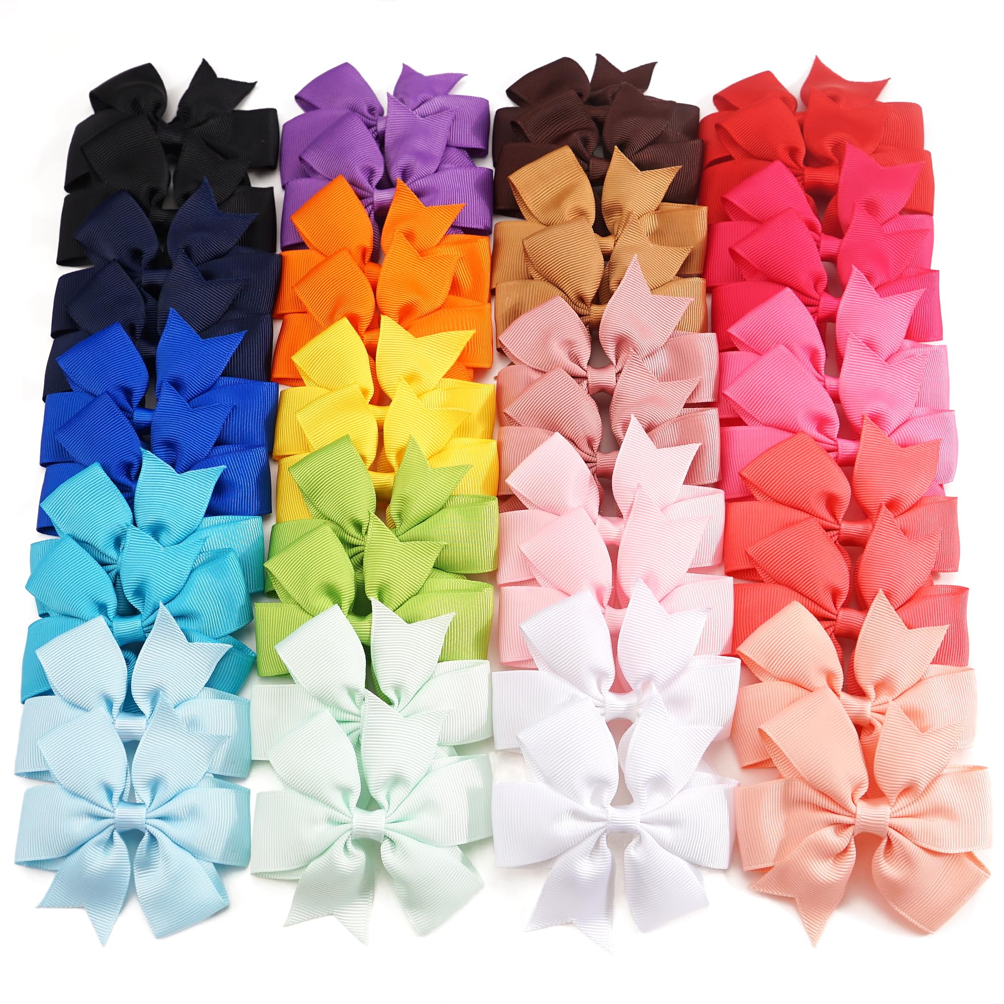 CÉLLOT 40Pcs 3.5 Inch Grosgrain Ribbon Hair Bows with Alligator Clips for Girls, Toddlers & Teens - Perfect for Parties, Weddings, School Events & Daily Hair Accessories