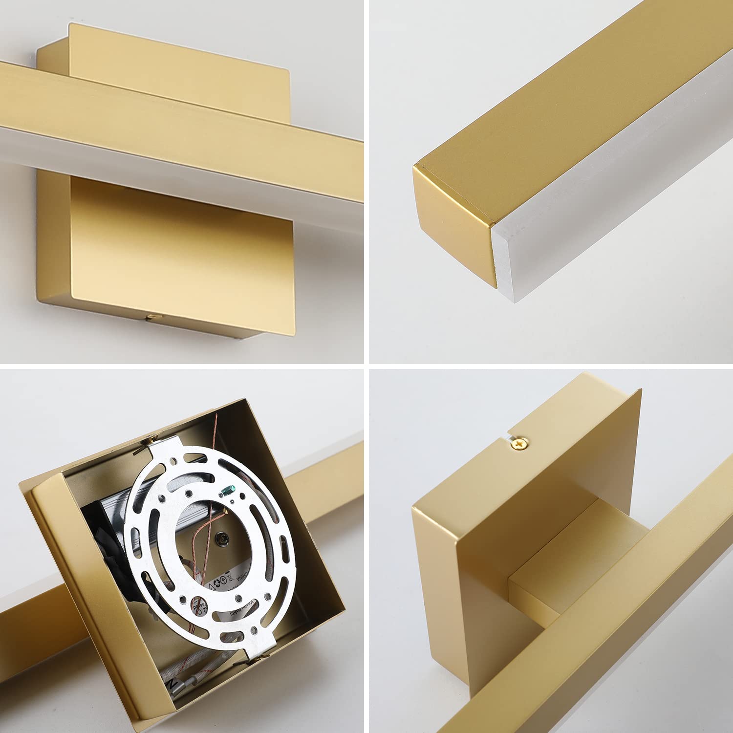 Joossnwell 35.4 Inch Gold LED Bathroom Vanity Light Bar - Modern Wall Mounted Mirror Lighting with 22W Cool White Light - Perfect for Bathroom, Makeup Area & Dressing Room