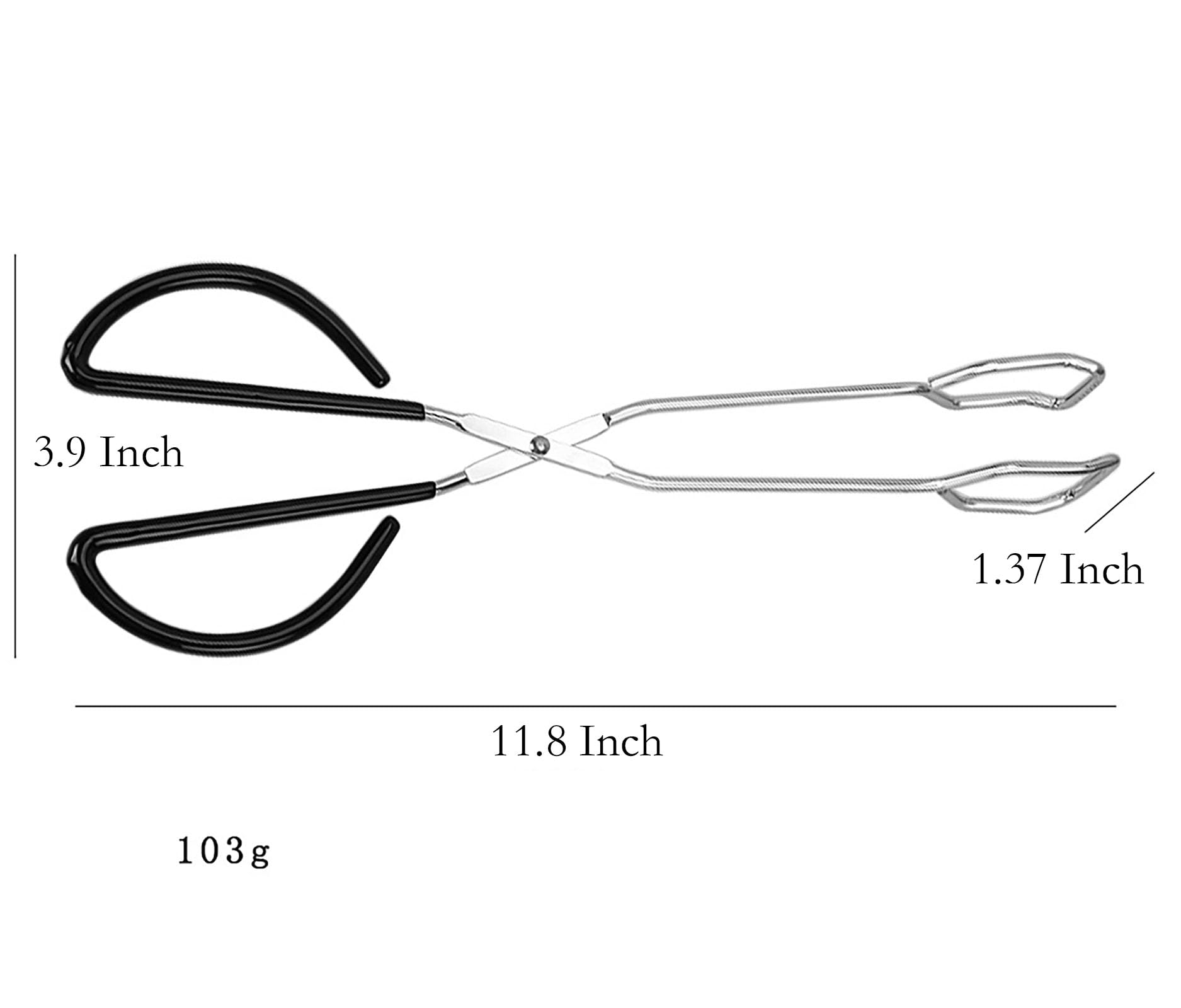 Stainless Steel Bread Tongs Set of 2 - 11.8 Inch (30cm) Kitchen Tongs for Baking, BBQ, Serving Bread, Cookies, Cakes & Steaks - Perfect for Restaurants, Bakeries & Home Cooking