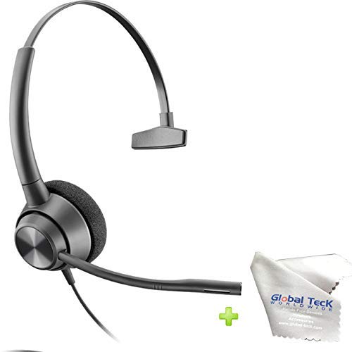 Plantronics Poly Encore Pro 310 Headset with Noise Canceling Microphone - Premium Call Center Headset Bundle with Microfiber Cloth for Clear Calls | Ideal for Office, Customer Service & Remote Work