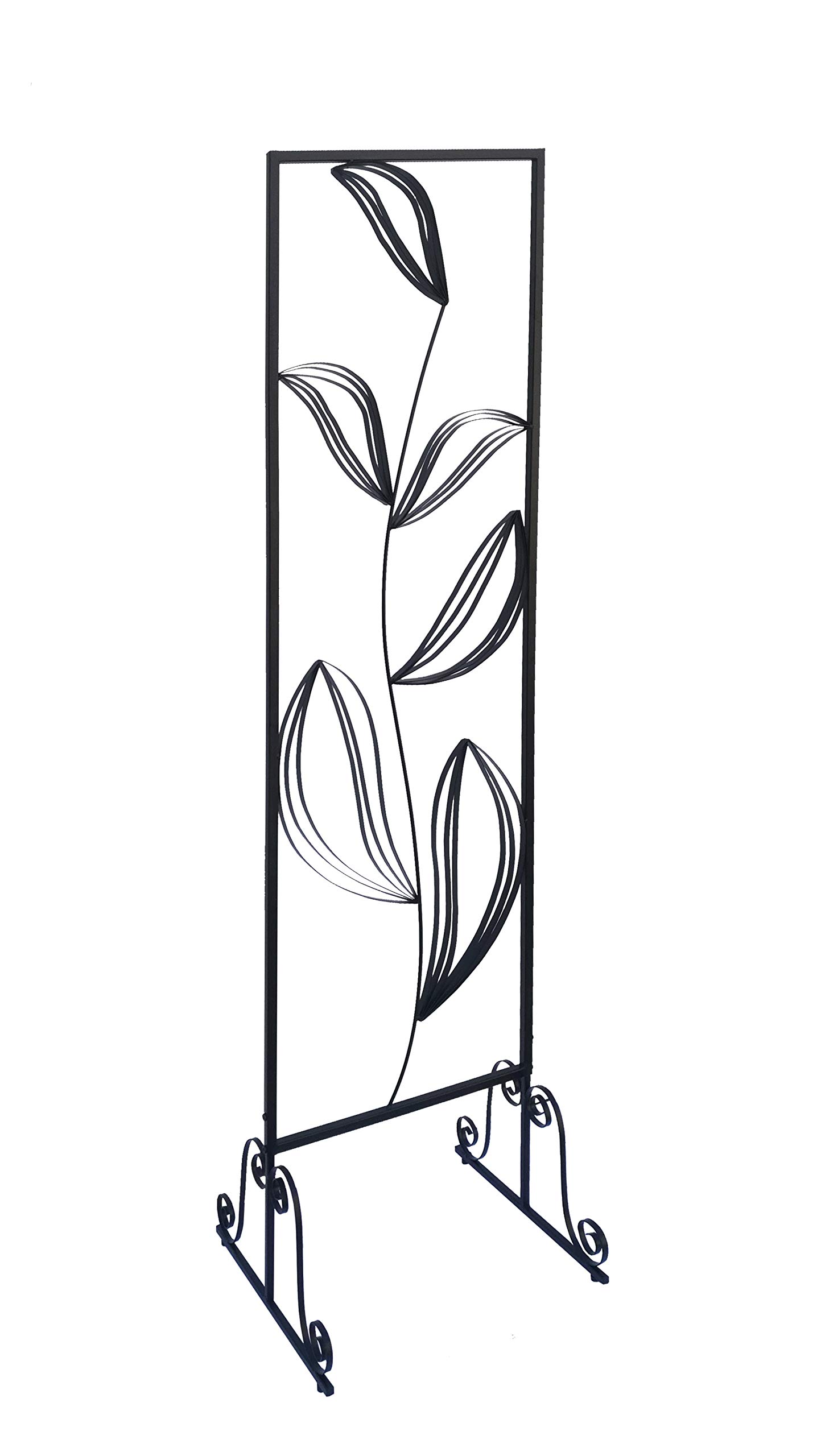 FixtureDisplays® 6-Panel White Flower Room Divider - Privacy Partition Screen with Straight Line Design for Home, Office & Events - Decorative Backdrop Wall Art (Model 10022-2D) | Perfect for Living Rooms, Wedding Decor & Studio Photography
