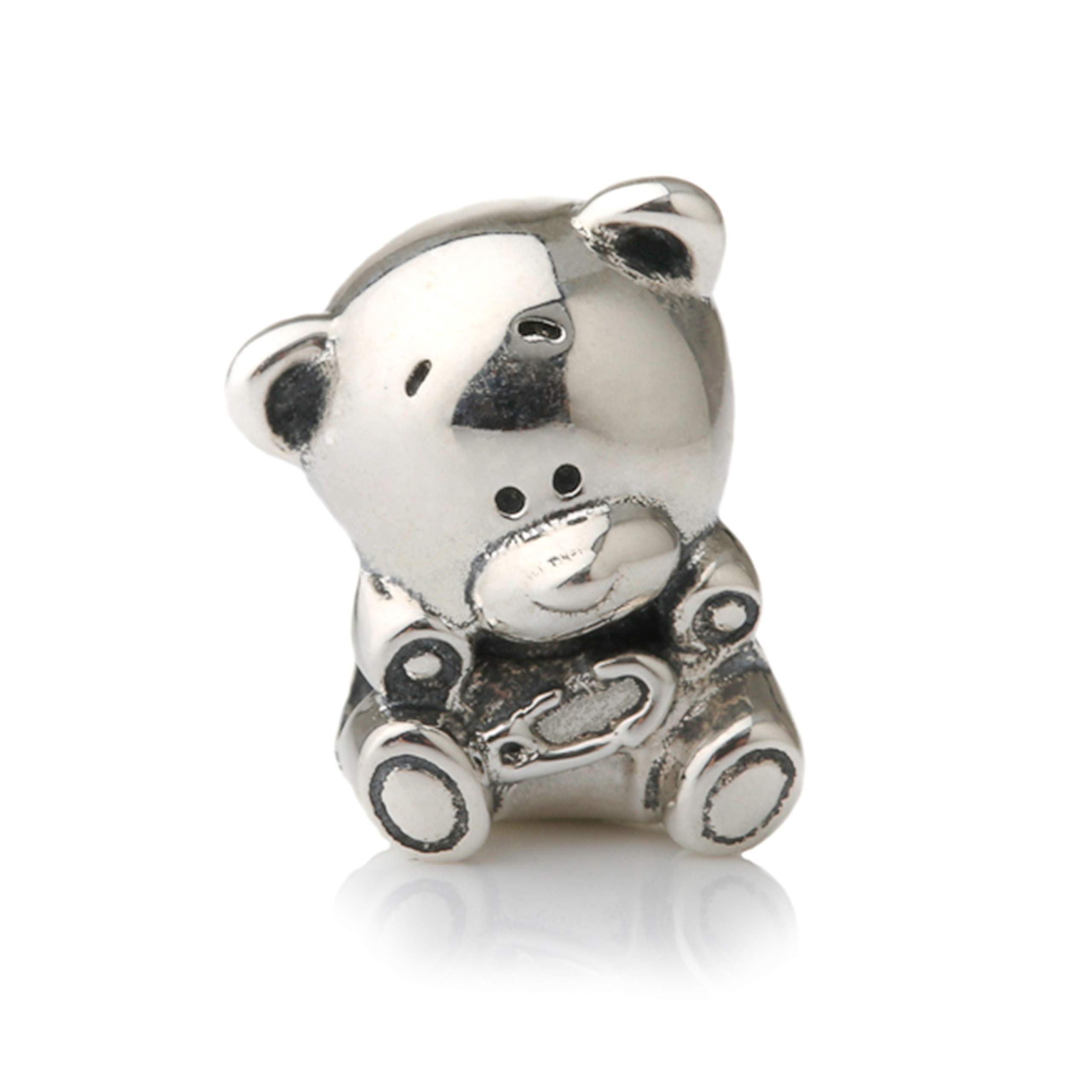 Teddy Bear Sterling Silver Aurora Charm Bead S925 | Cute Silver Teddy Bear Cub Pendant | Romantic Love Bear Charm for Necklace | Pandora Compatible Animal Jewelry | Perfect Gift for Valentine's Day, Anniversary & Mother's Day