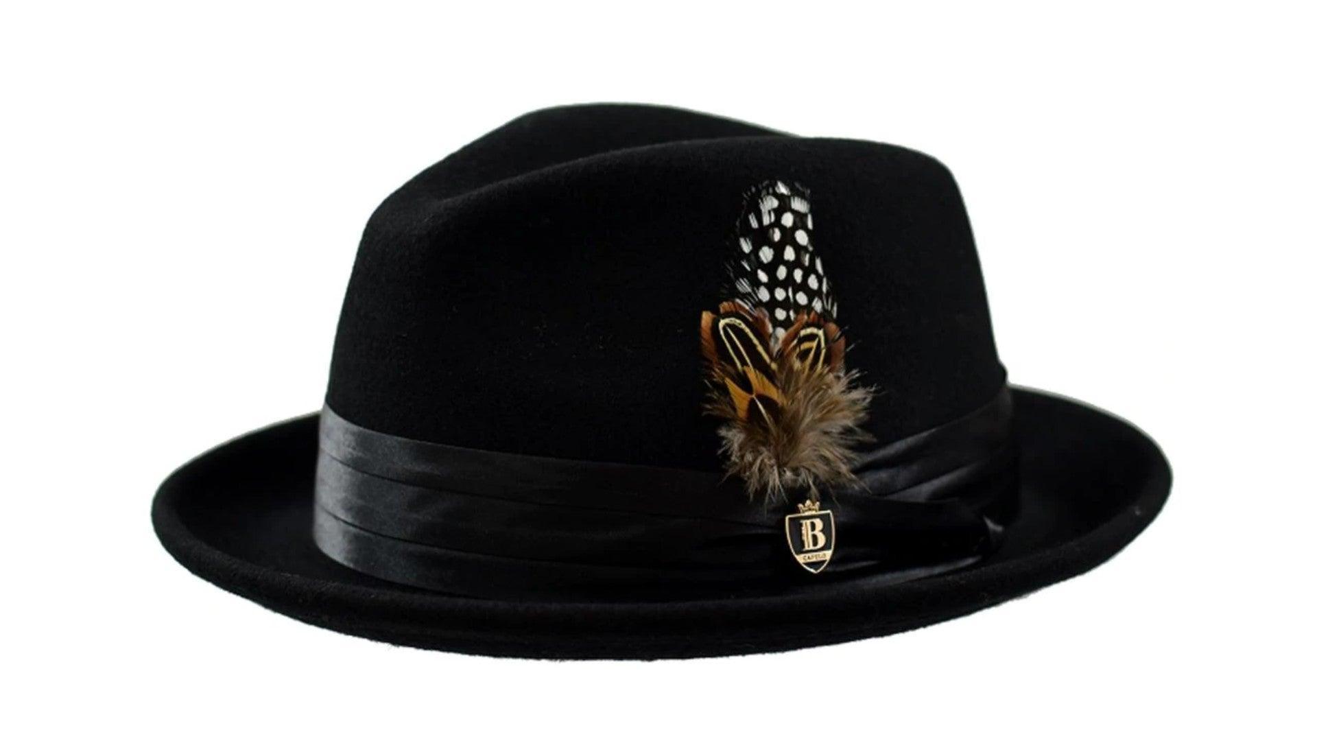 Stylish Black Wool Felt Fedora Hat for Men & Women - Classic Dress Hat for Formal Occasions, Weddings, and Vintage Fashion Outfits